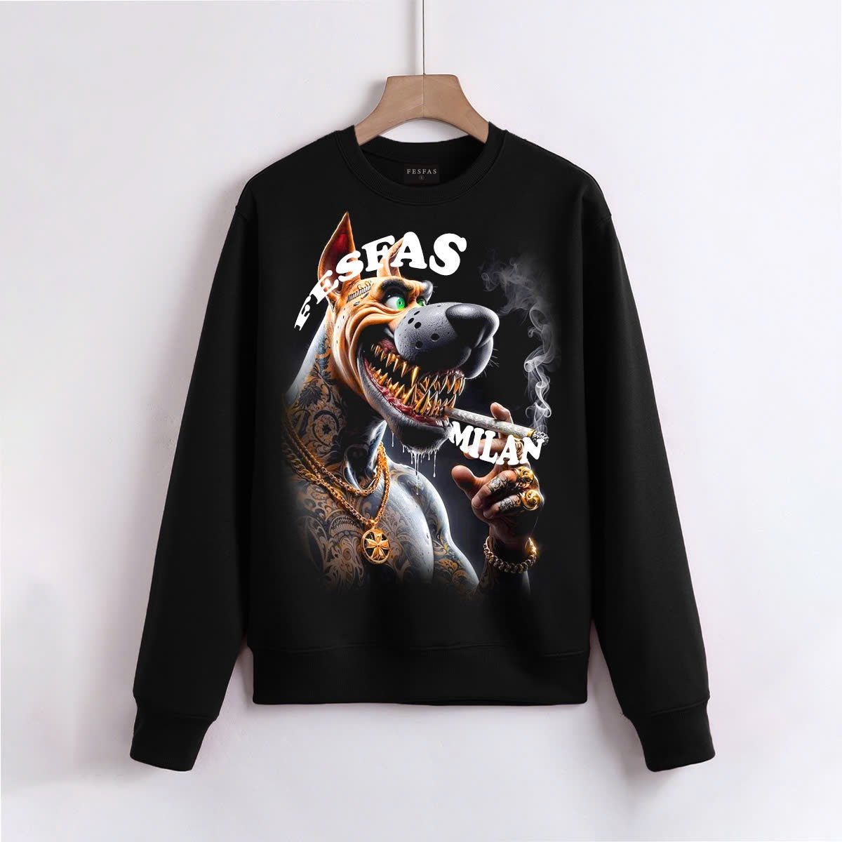 FesFas Dog-print Sweatshirt | Black | Men