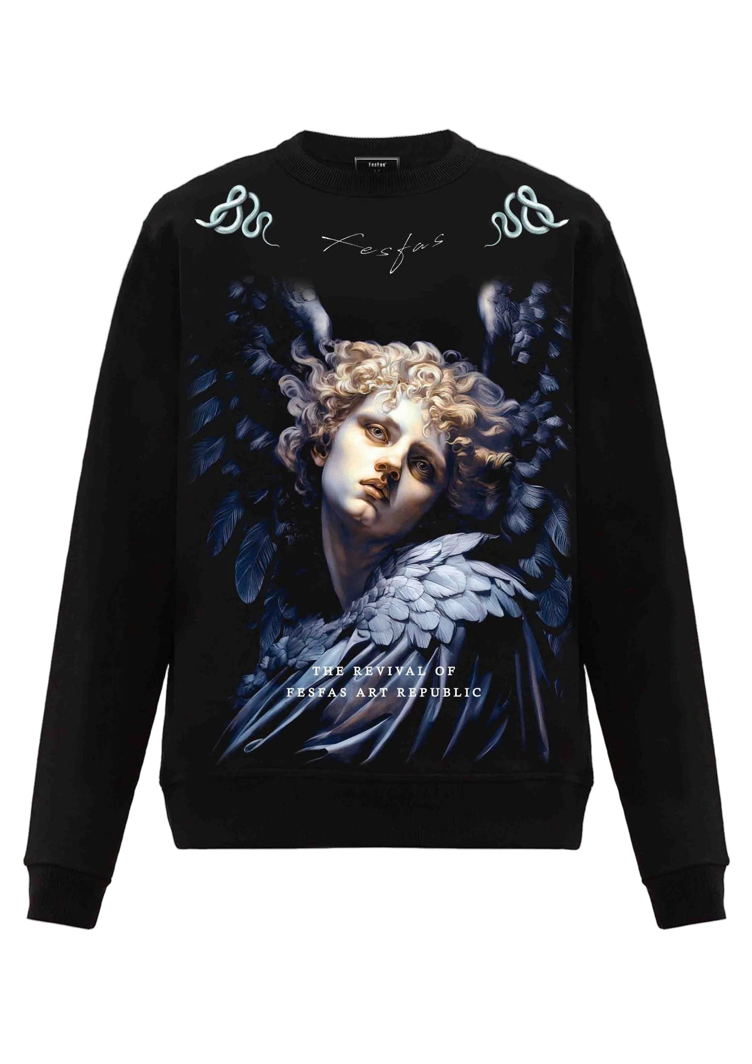 FesFas Angel-print Sweatshirt Set | Black | Men