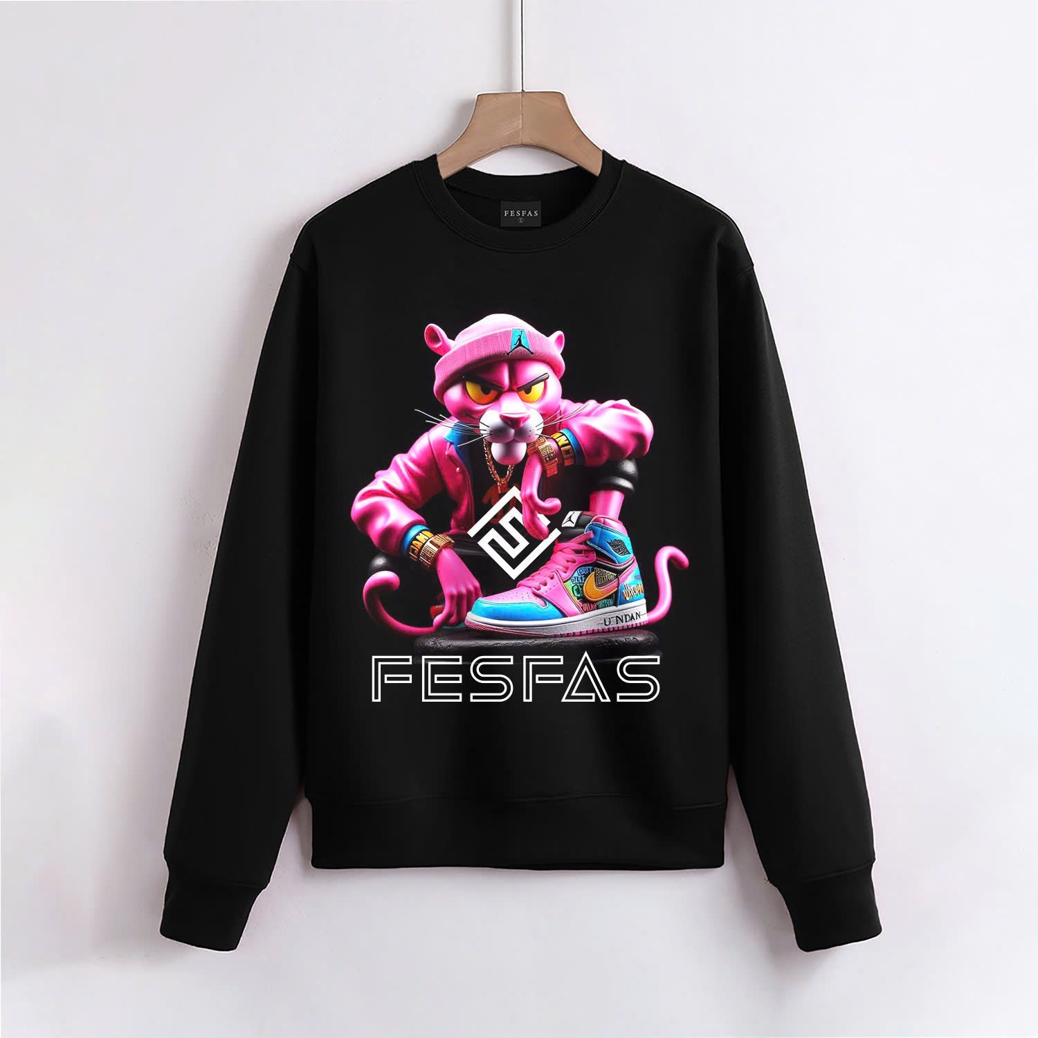 FesFas pink panther-print Sweatshirt | Black | Men