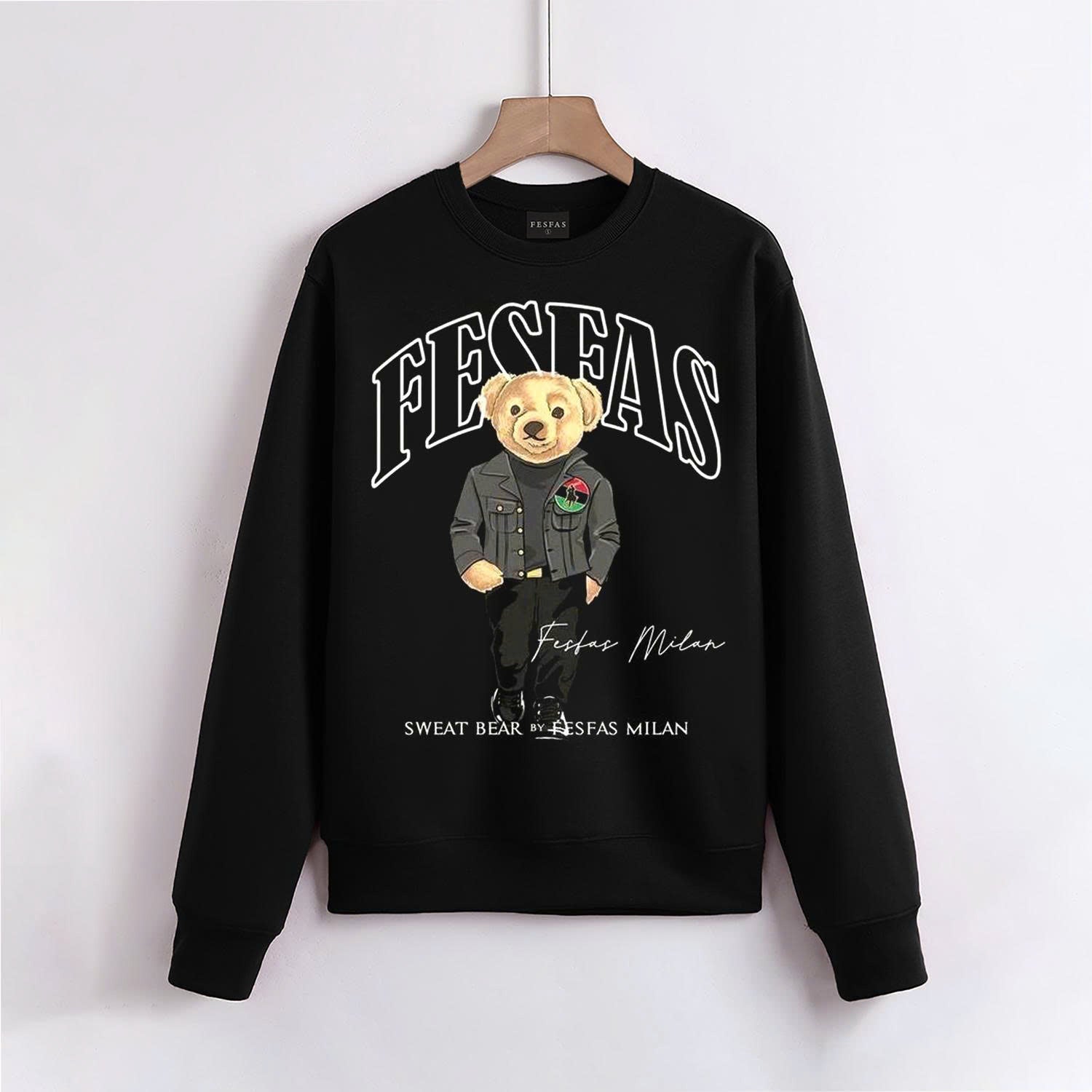 FesFas Bear-print Sweatshirt Set | Black | Men