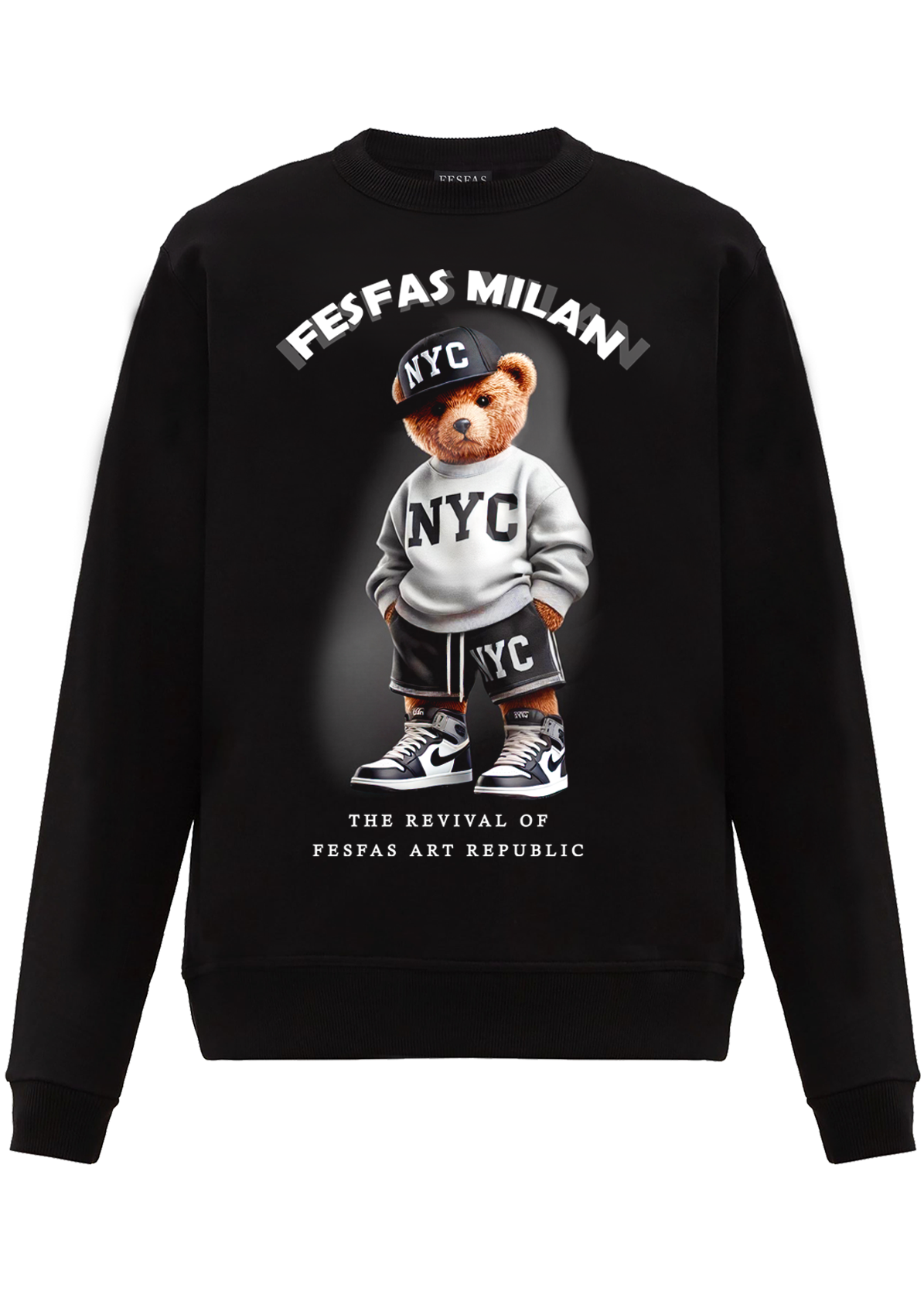 FesFas Bear-print Sweatshirt Set | Black | Men
