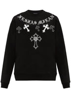 FesFas Cross-print Sweatshirt Set | Black | Men