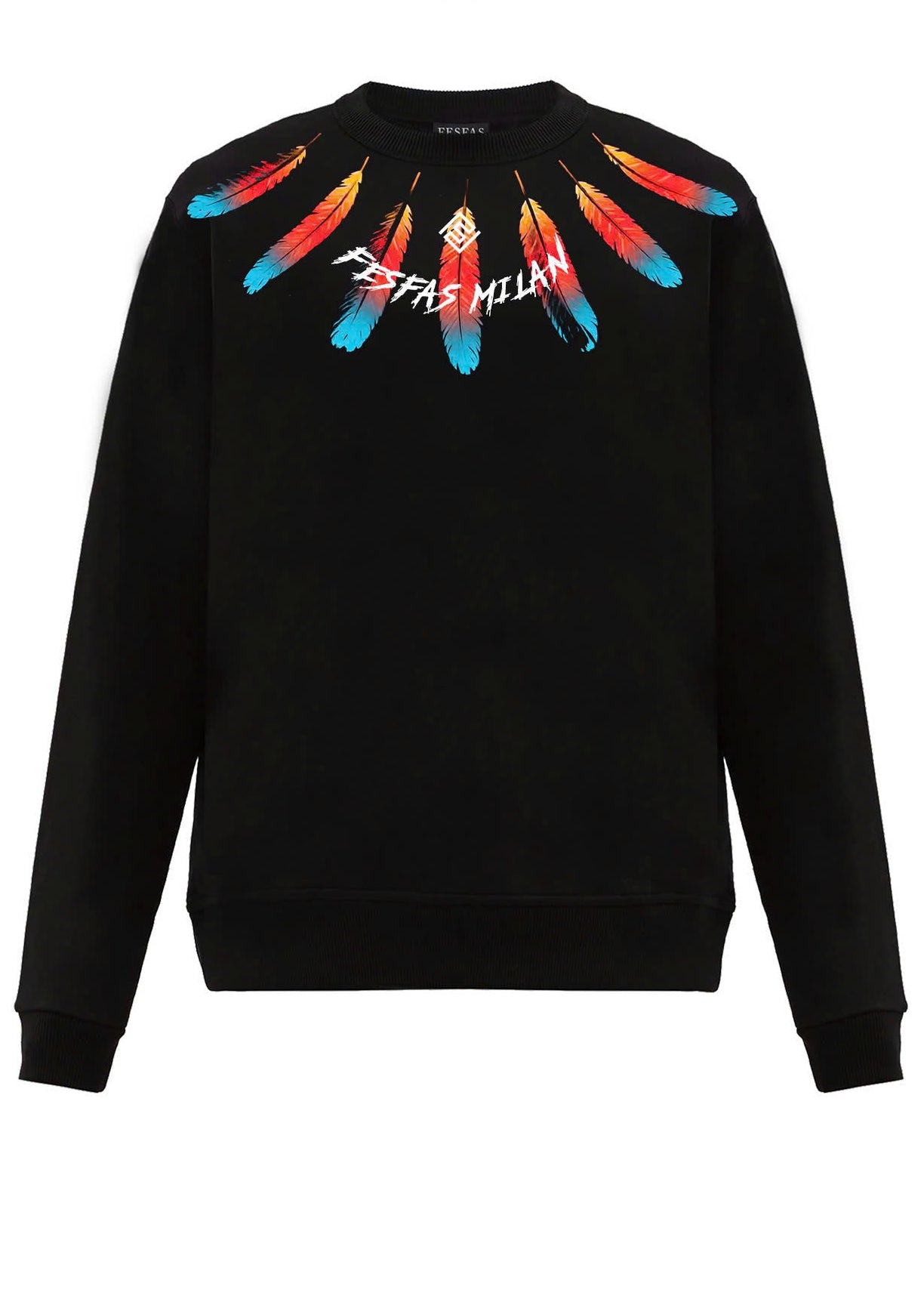 FesFas feathers-print Sweatshirt | Black | Men