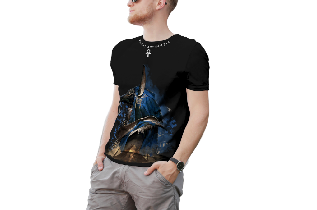 FesFas Anubis-print | Áo Thun | Nam | Màu Đen