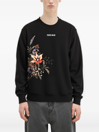 FesFas Flower-print Sweatshirt | Black | Men