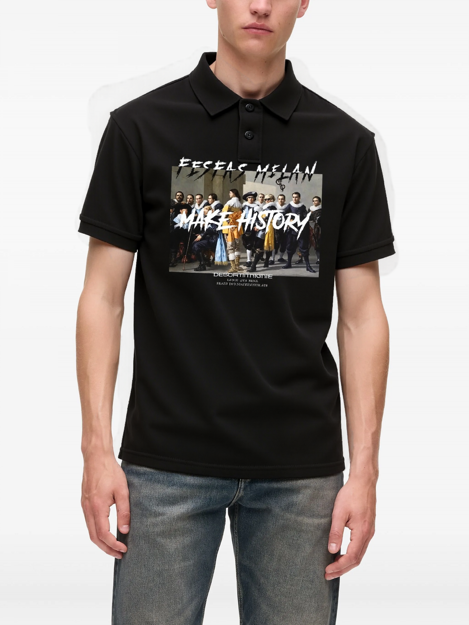 FesFas "Make History"-print | Áo Polo | Nam | Màu Đen