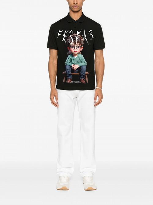 FesFas Boy-print | Áo Polo | Nam | Màu Đen