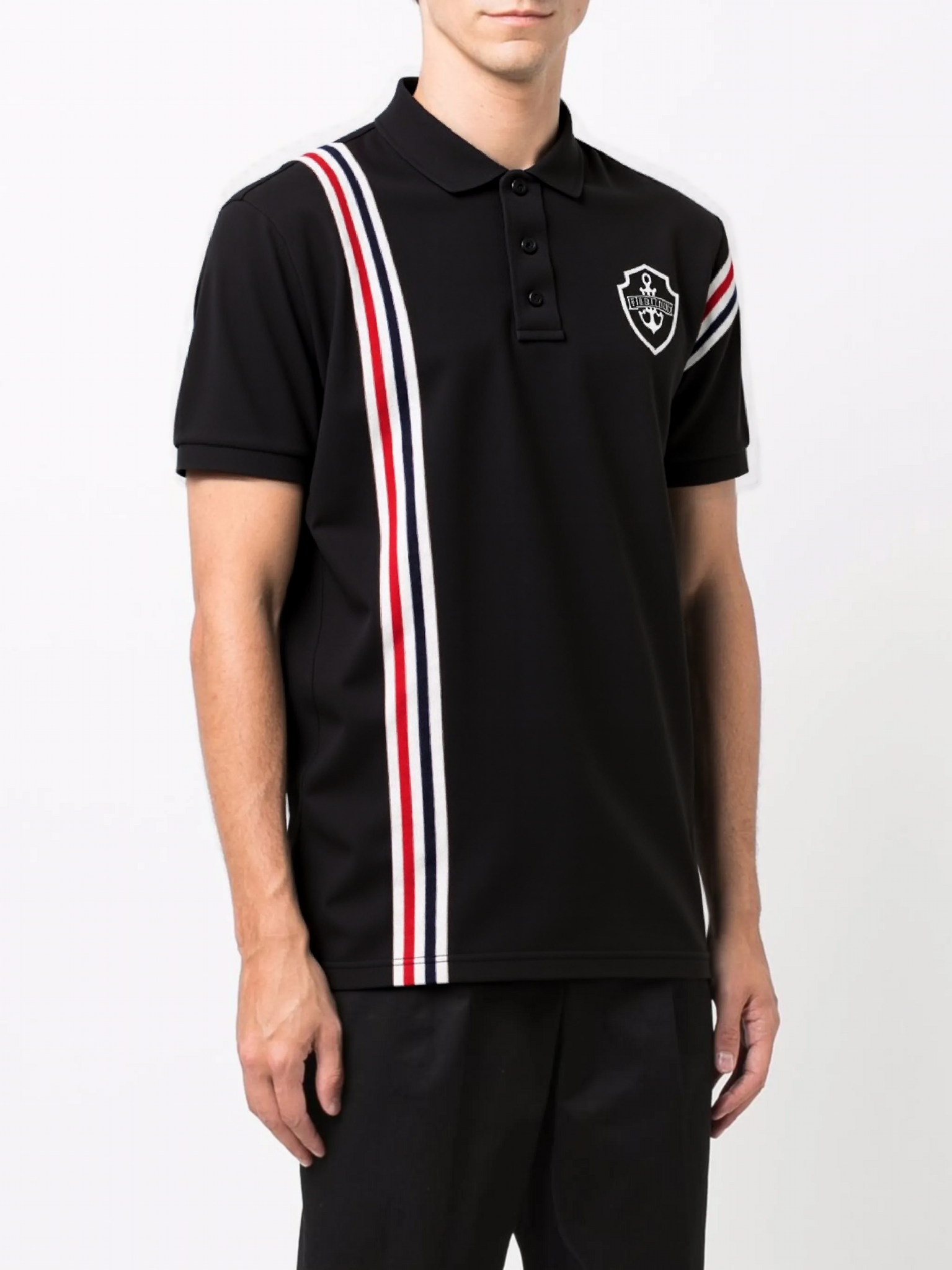 FesFas Striped-print | Áo Polo | Nam | Màu Đen