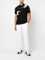 FesFas Floral-print | Áo Polo | Nam | Màu Đen