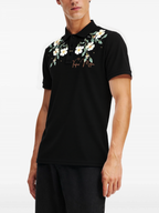 FesFas Floral-print | Áo Polo | Nam | Màu Đen