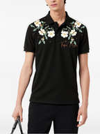 FesFas Floral-print | Áo Polo | Nam | Màu Đen