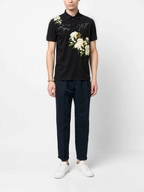 FesFas Floral-print | Áo Polo | Nam | Màu Đen