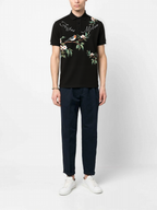 FesFas Floral Bird-print | Áo Polo | Nam | Màu Đen