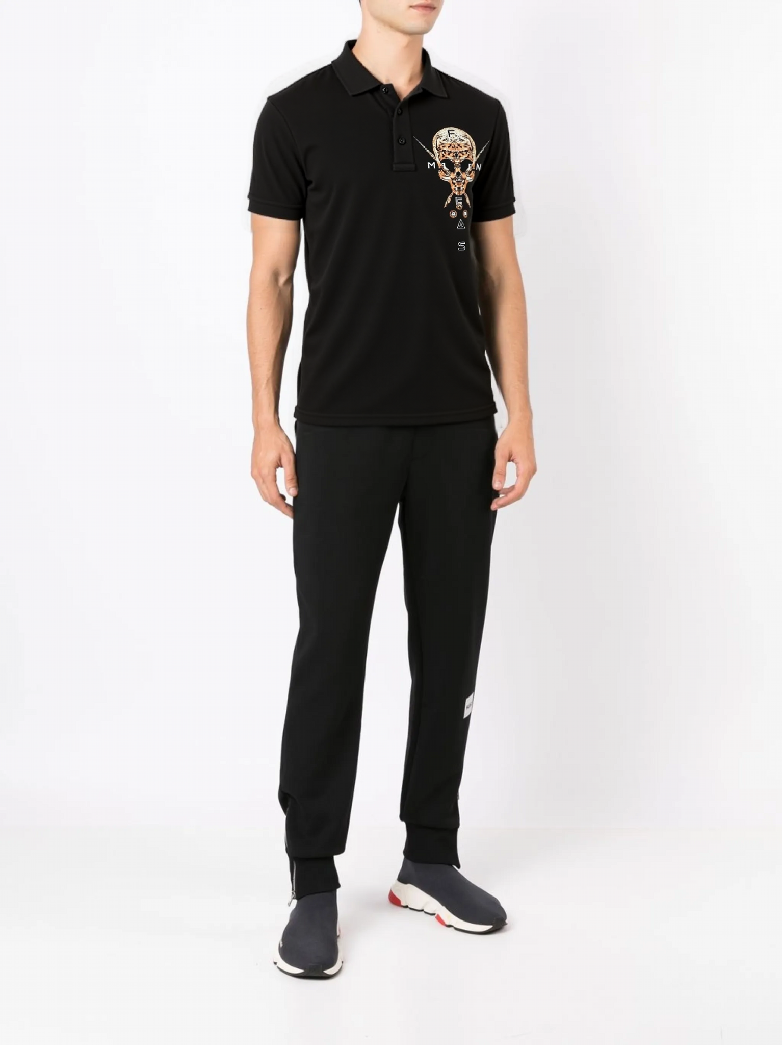 FesFas Skull-print | Áo Polo | Nam | Màu Đen