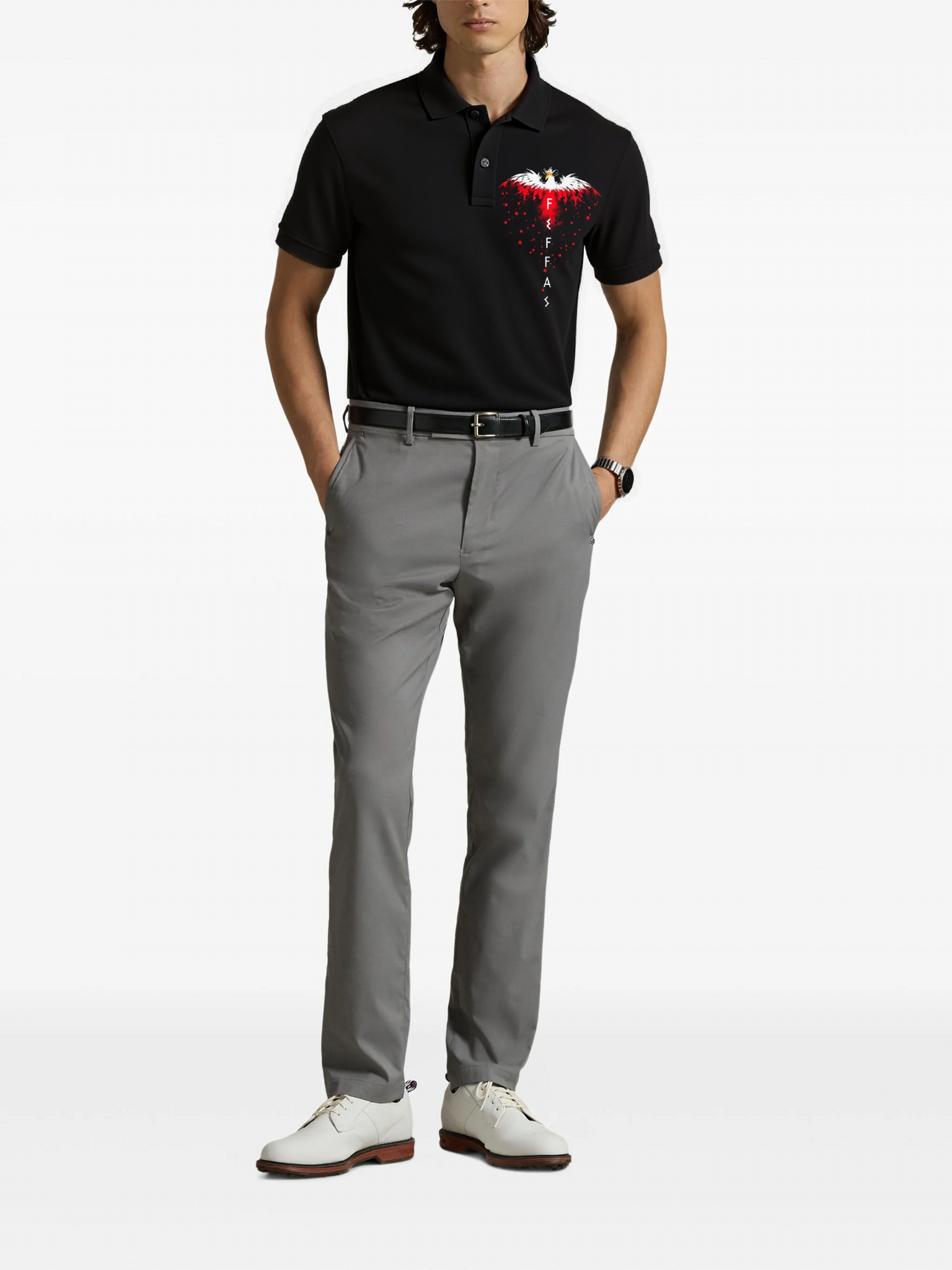 FesFas Eagle-print | Áo Polo | Nam | Màu Đen