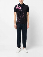 FesFas Floral-print | Áo Polo | Nam | Màu Đen