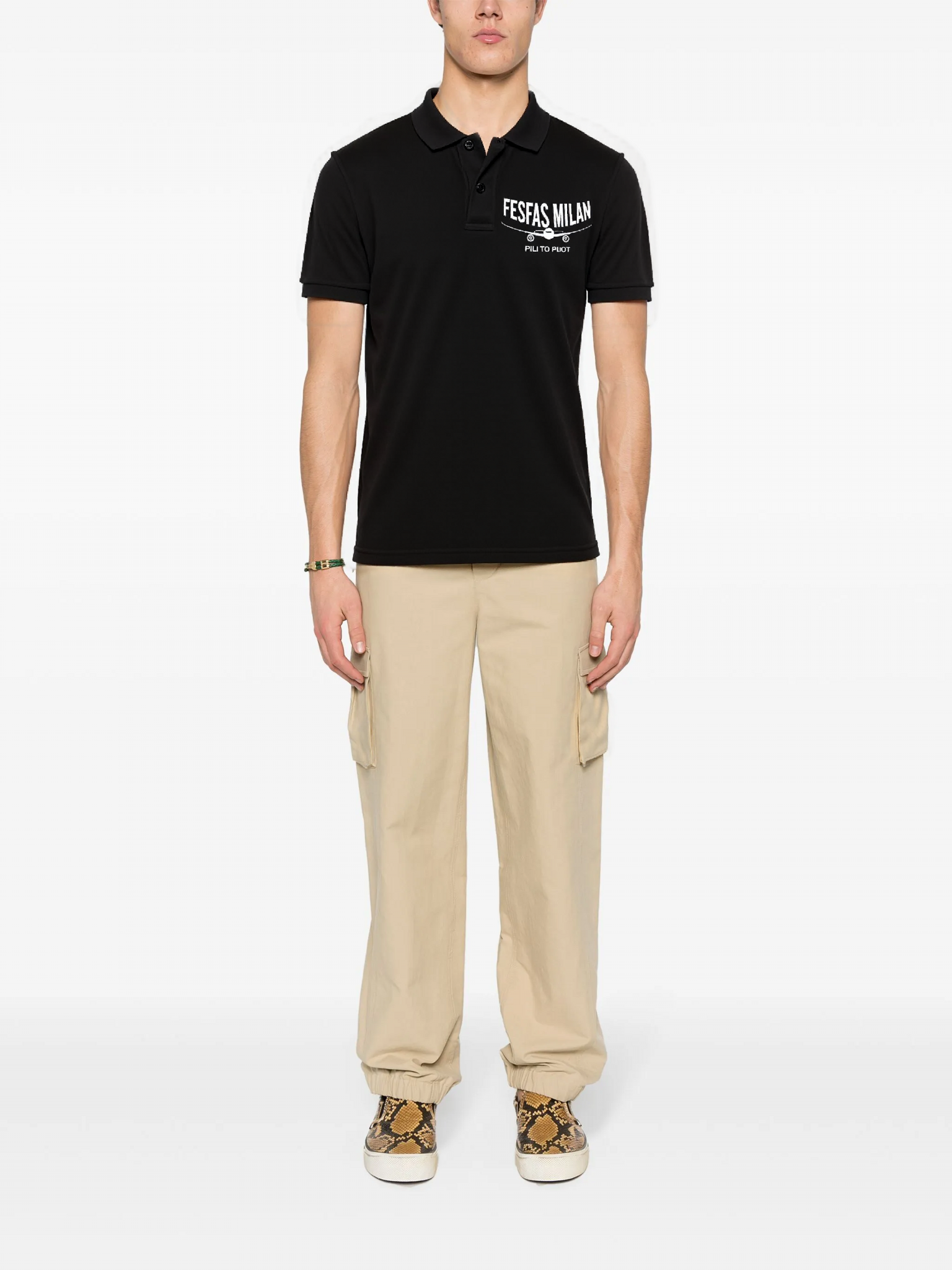 FesFas "Pilot to Pilot"-print | Áo Polo | Nam | Màu Đen
