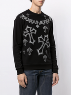 FesFas Cross-print Sweatshirt Set | Black | Men