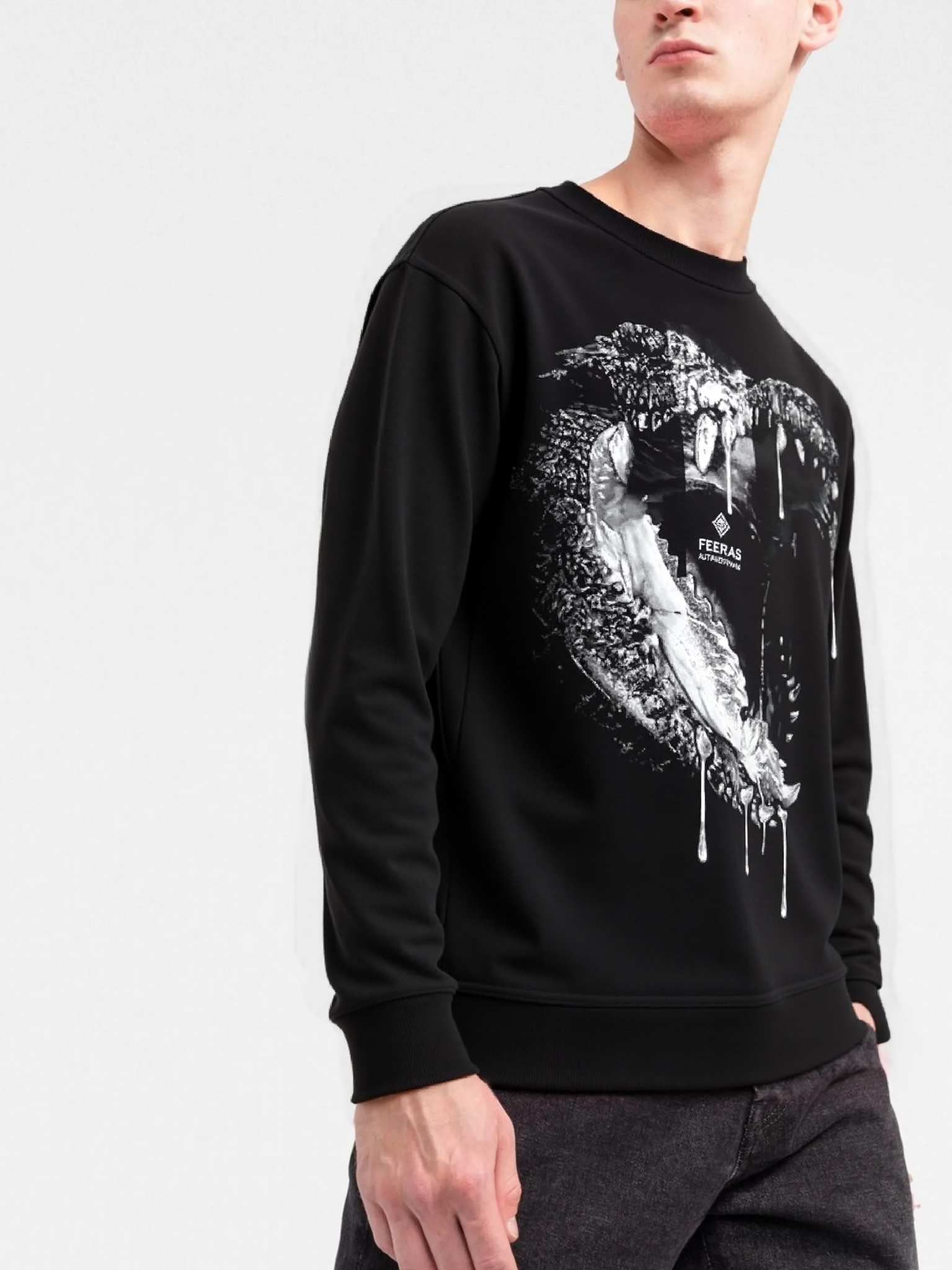FesFas Crocodile-print Sweatshirt | Black | Men