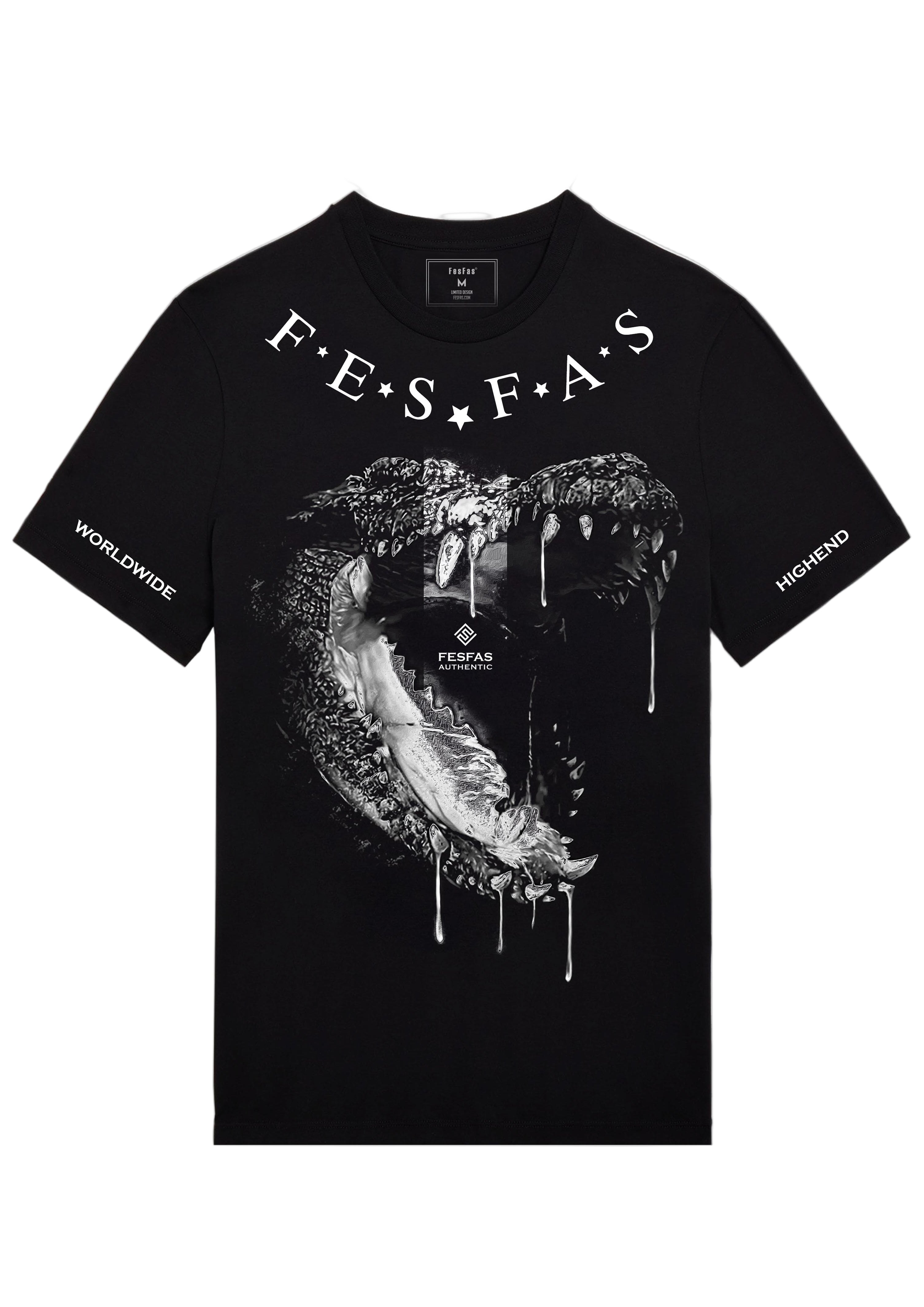 FesFas crocodile jaw-print | Áo Thun | Nam | Màu Đen
