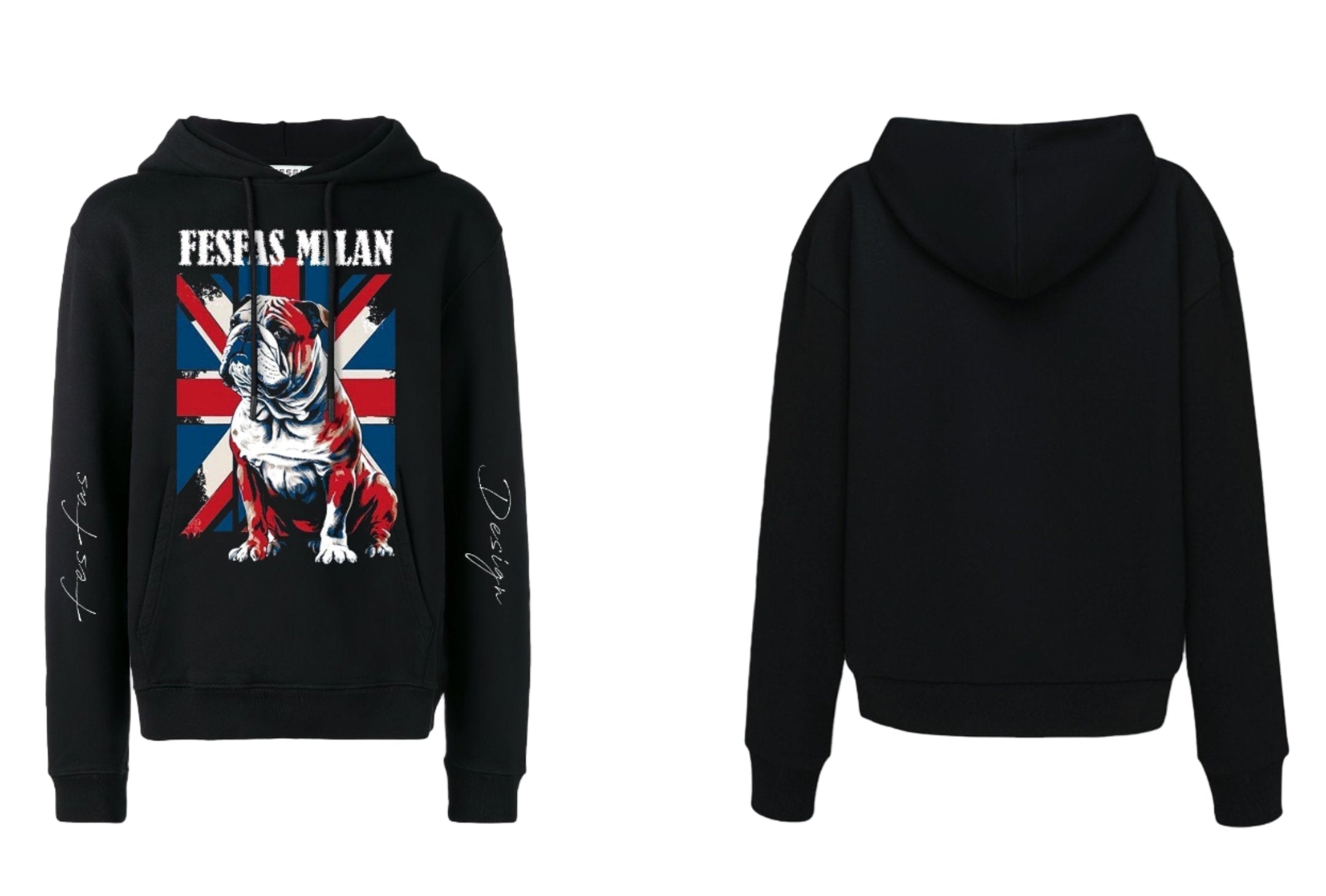 FesFas Bulldog-print Hoodie | Black | Men