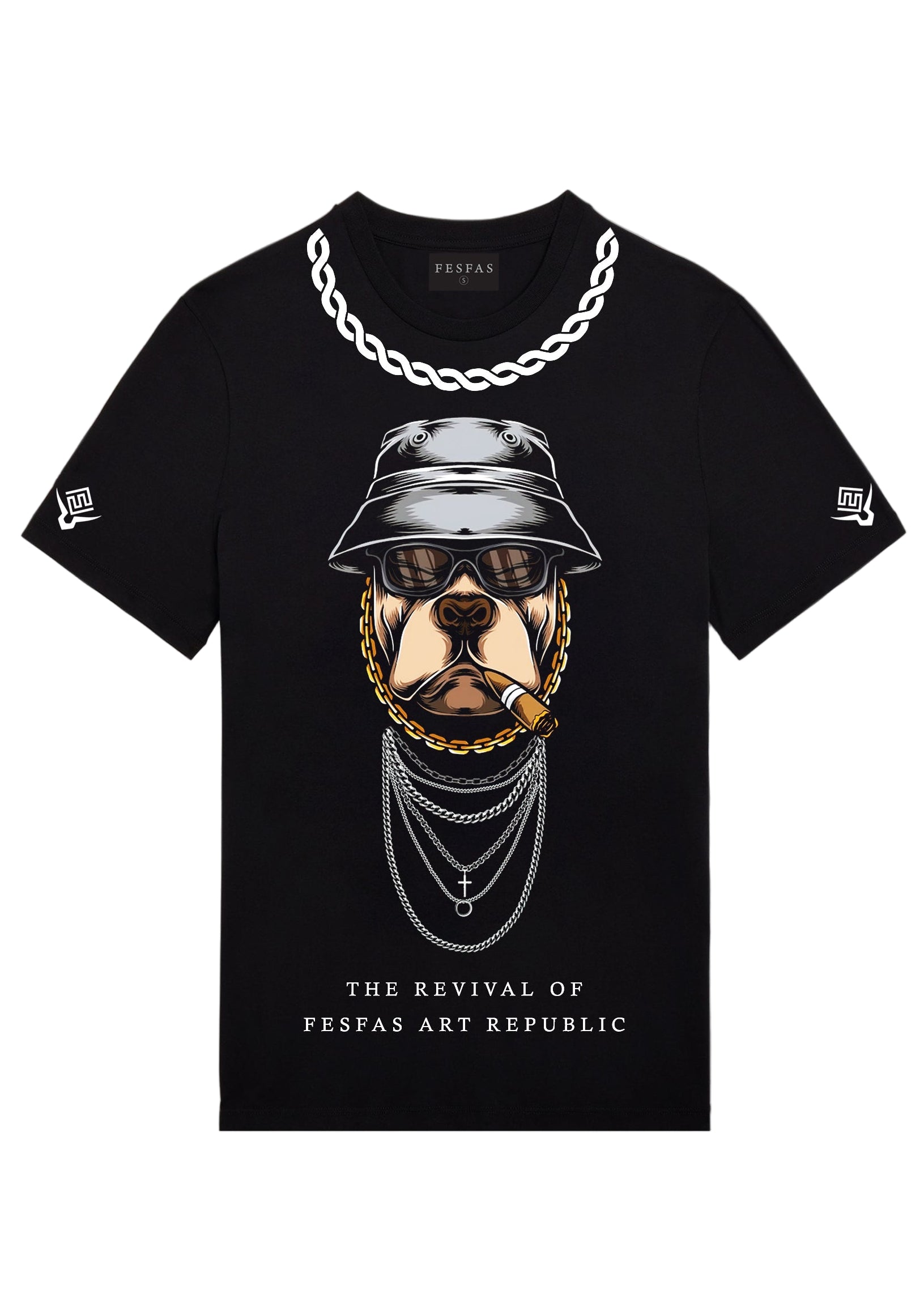 FesFas Pug-print | Áo Thun | Nam | Màu Đen