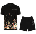 FesFas flowers-print | Bộ Polo | Nam | Màu Đen