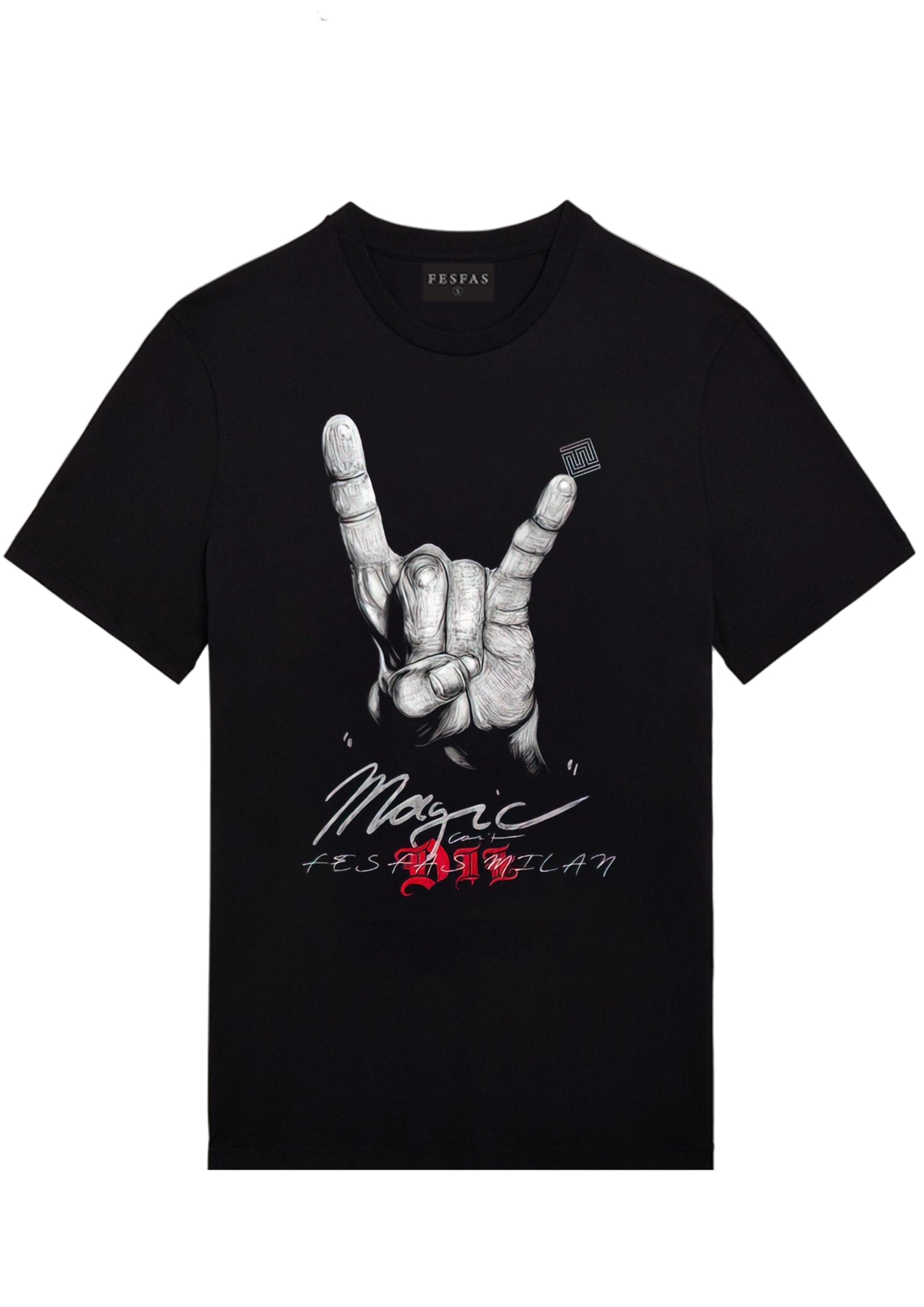 FesFas magic hand-print | Áo Thun | Nam | Màu Đen