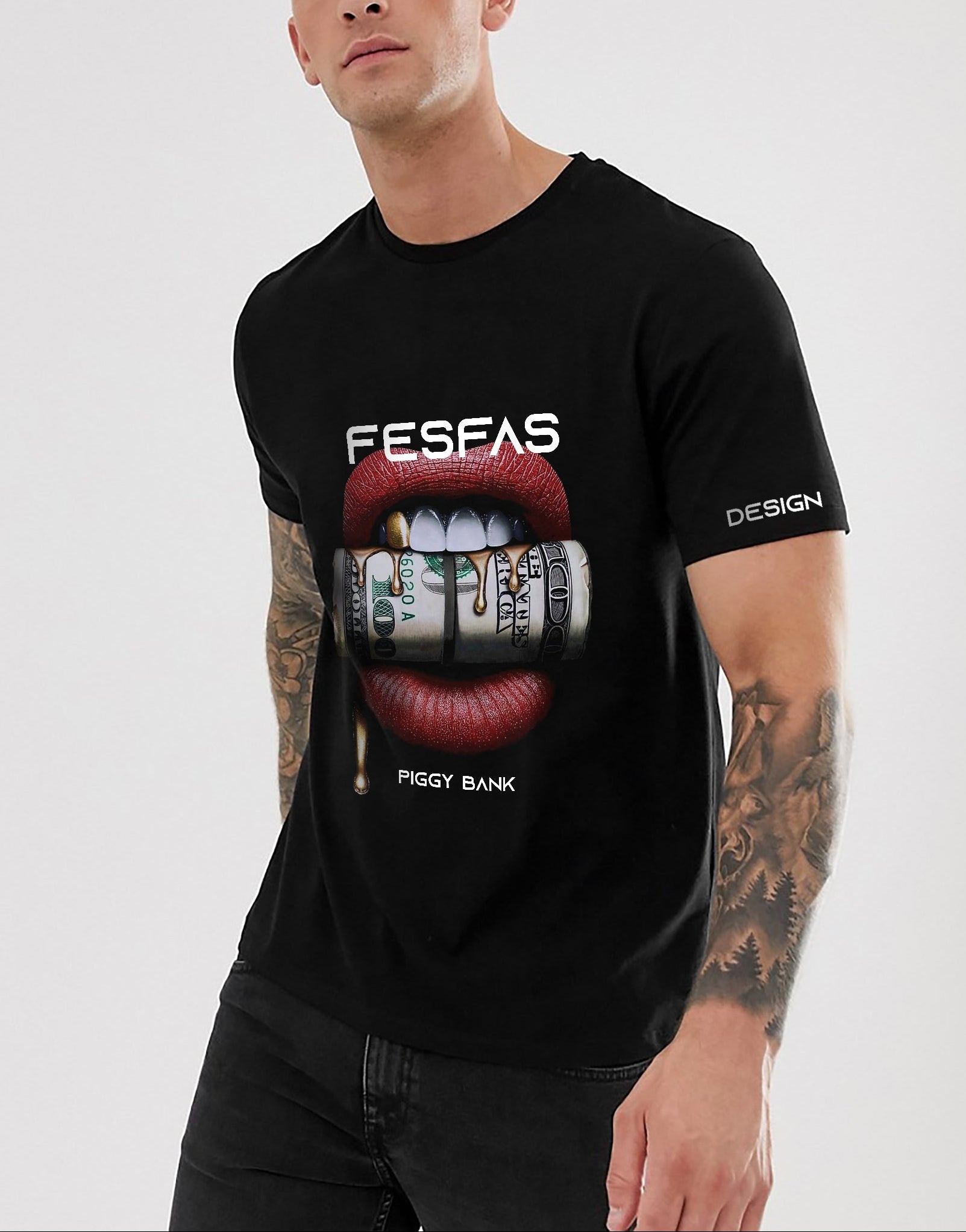 FesFas lips-print | Áo Thun | Nam | Màu Đen