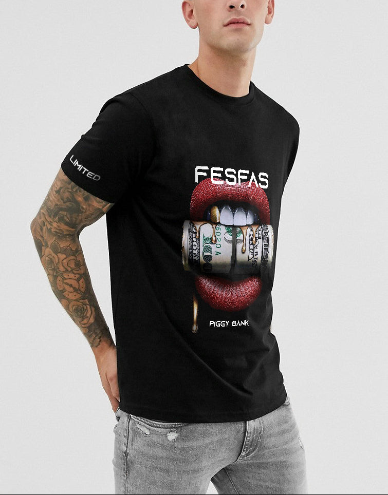 FesFas lips-print | Áo Thun | Nam | Màu Đen