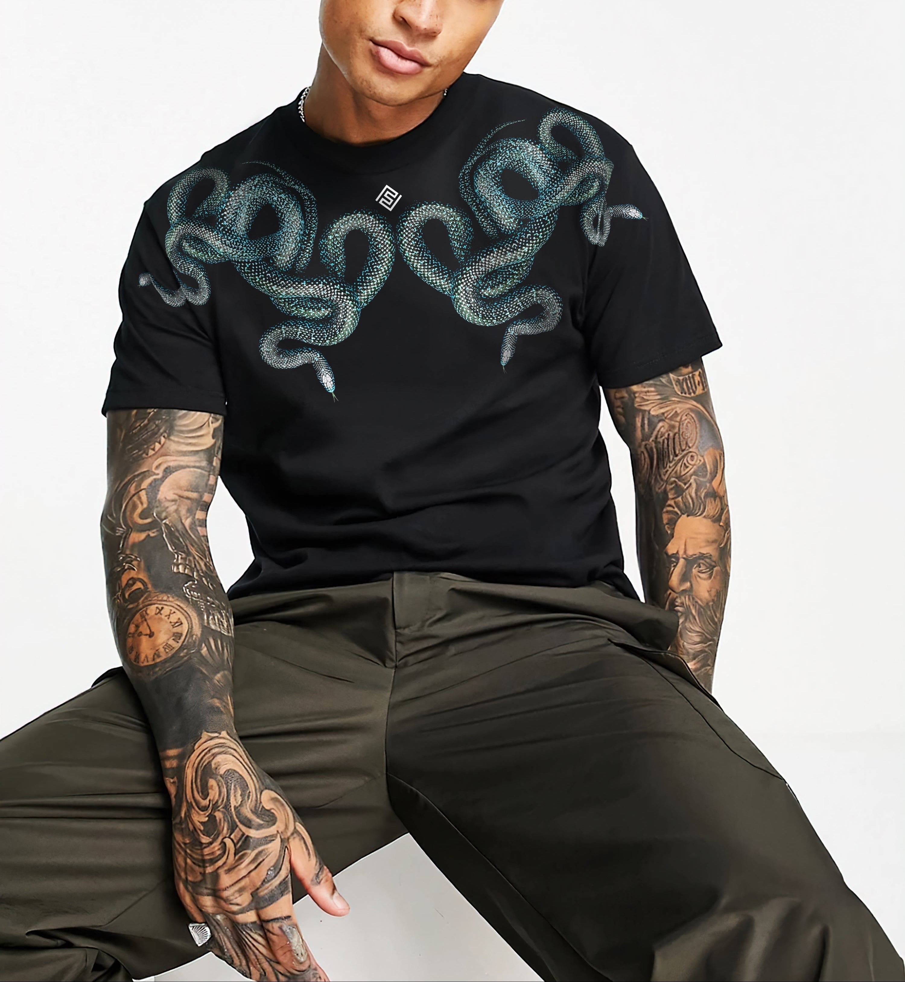 FesFas snake-print | Áo Thun | Nam | Màu Đen