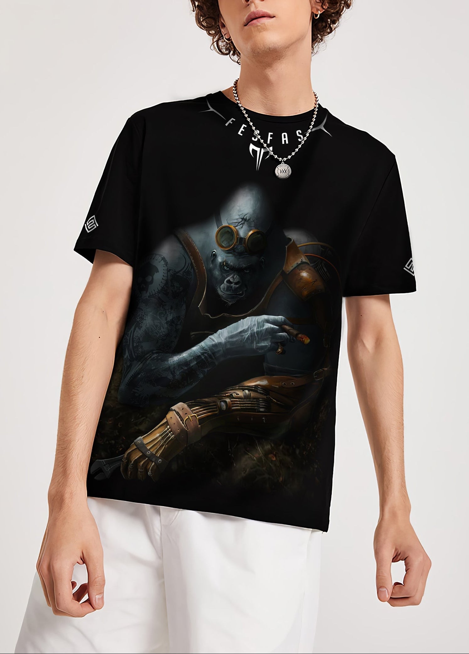 FesFas kingkong-print | Áo Thun | Nam | Màu Đen