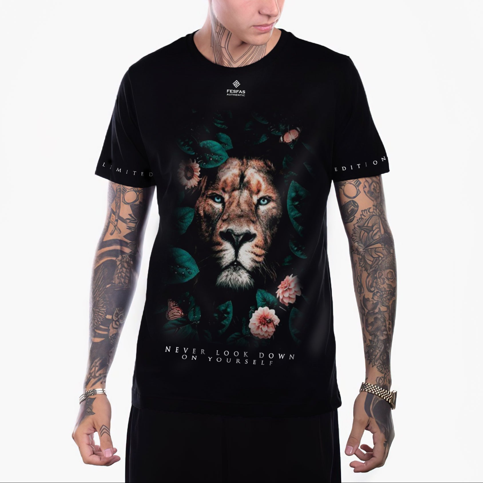 FesFas lion-print | Áo Thun | Nam | Màu Đen