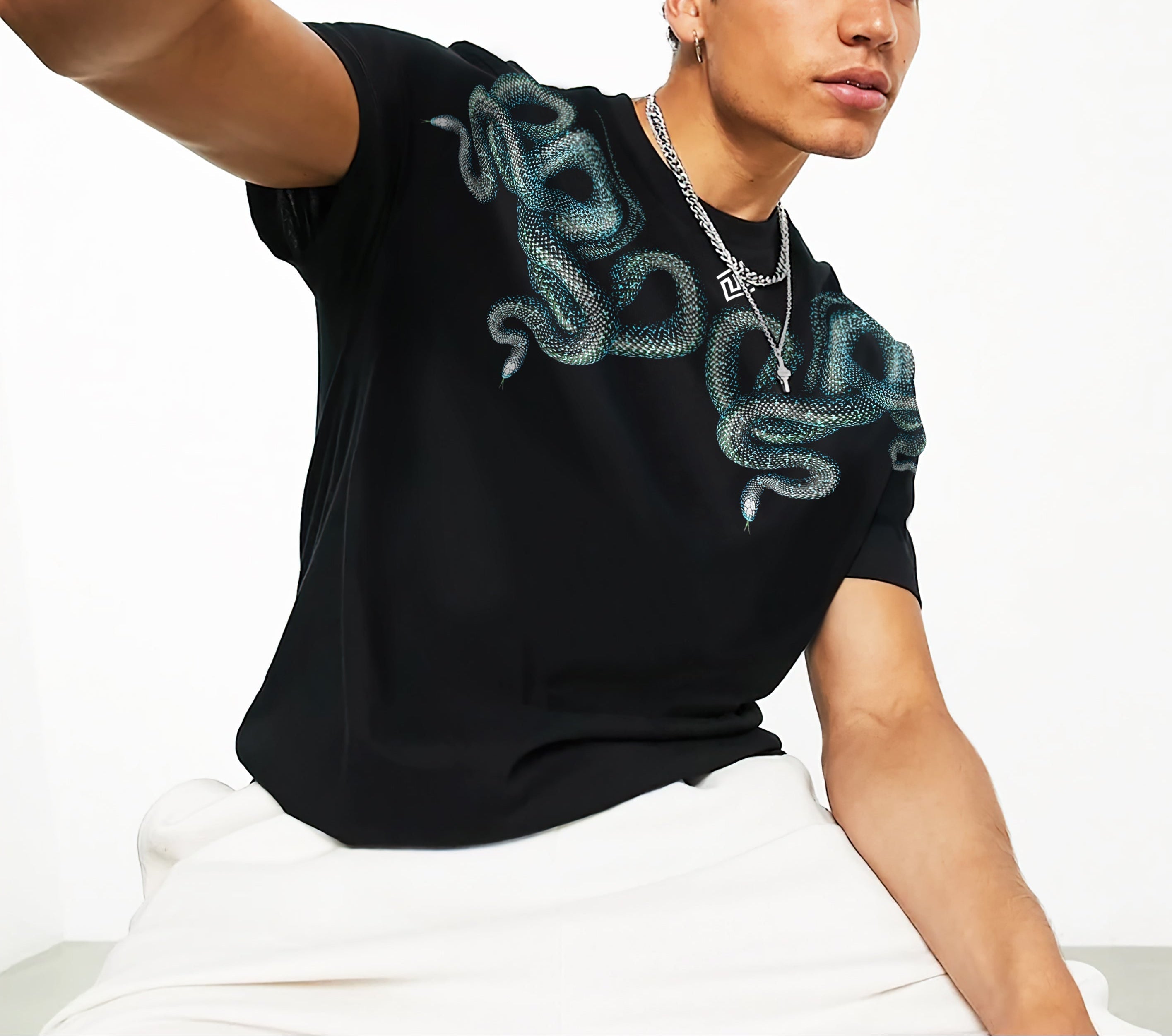 FesFas snake-print | Áo Thun | Nam | Màu Đen