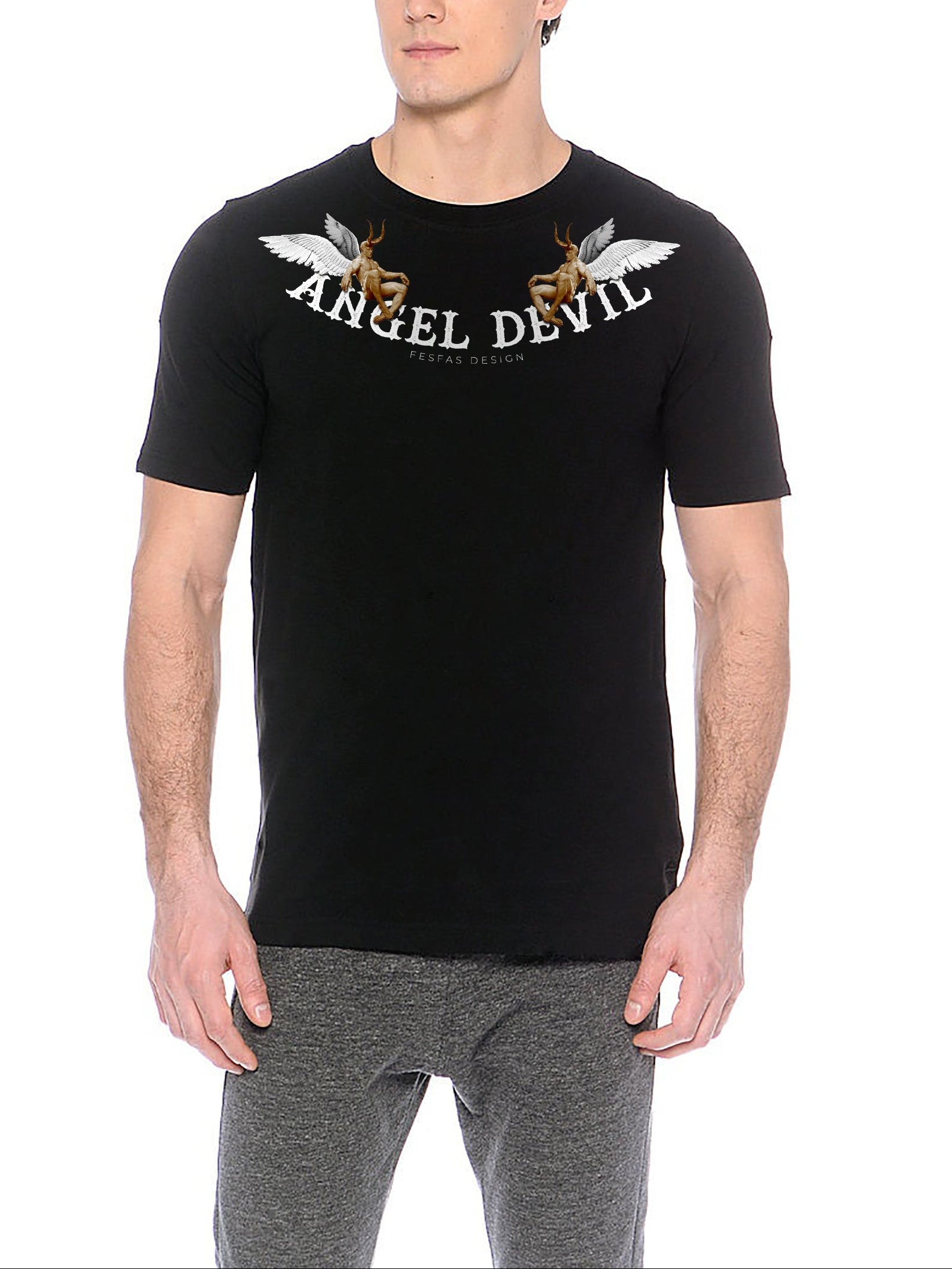 FesFas angel devil-print | Áo Thun | Nam | Màu Đen