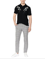 FesFas Floral-print | Áo Polo | Nam | Màu Đen