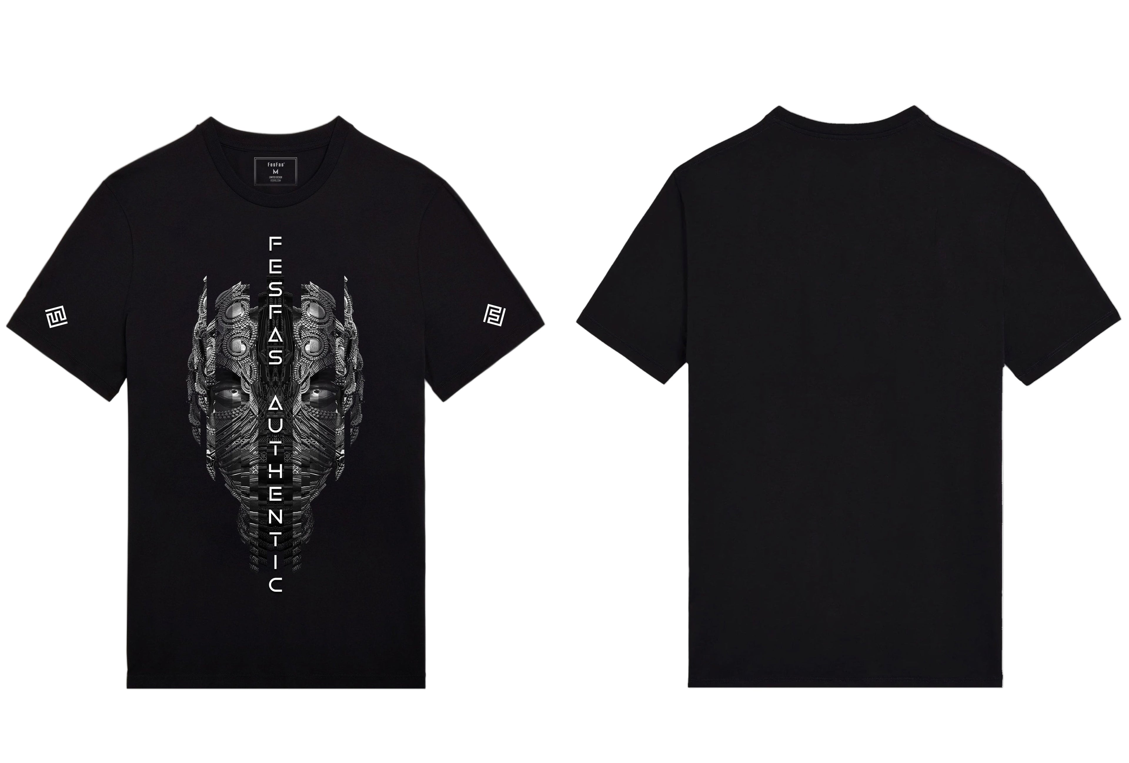 FesFas metal mask-print | Áo Thun | Nam | Màu Đen