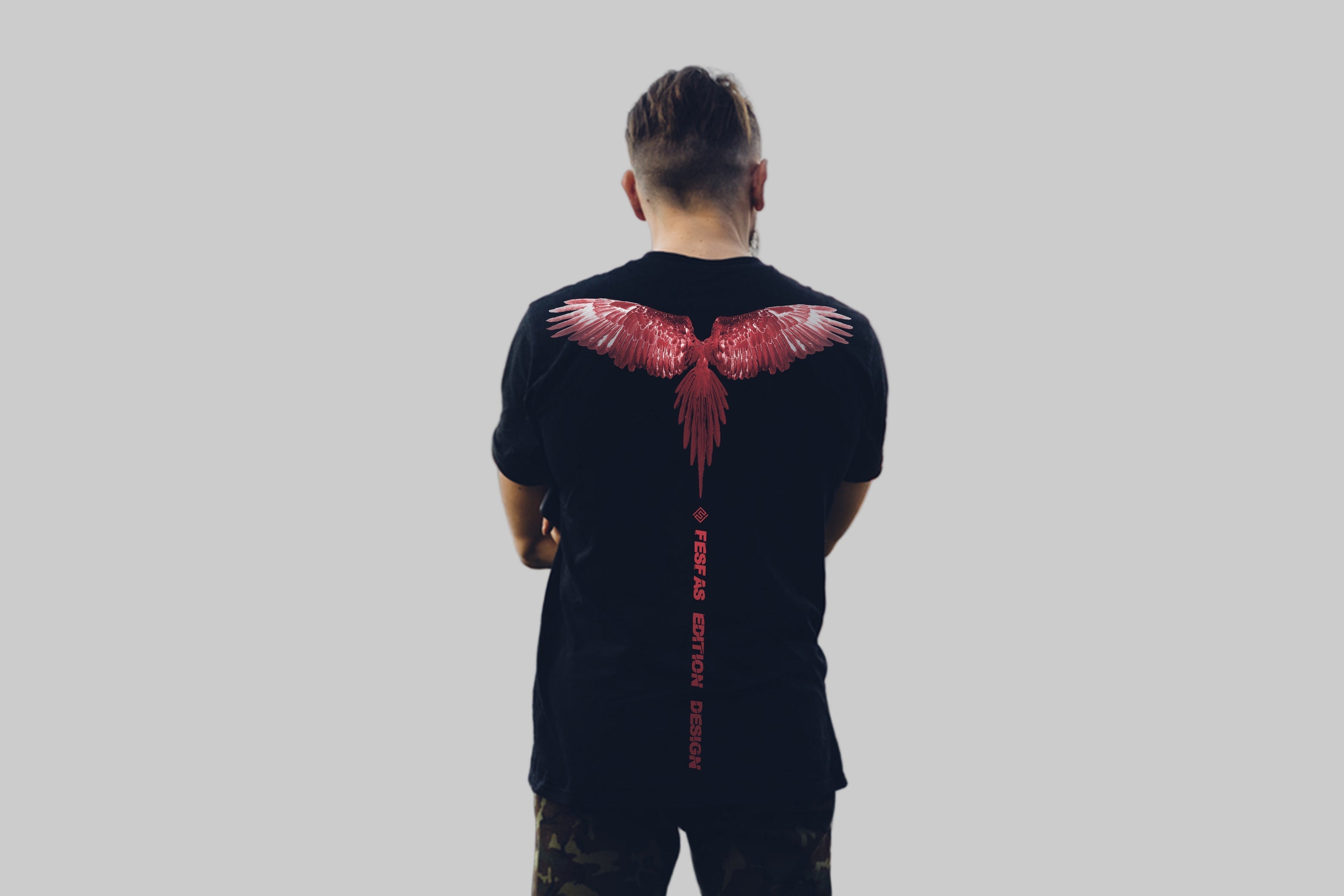 FesFas wings-print | Áo Thun | Nam | Màu Đen