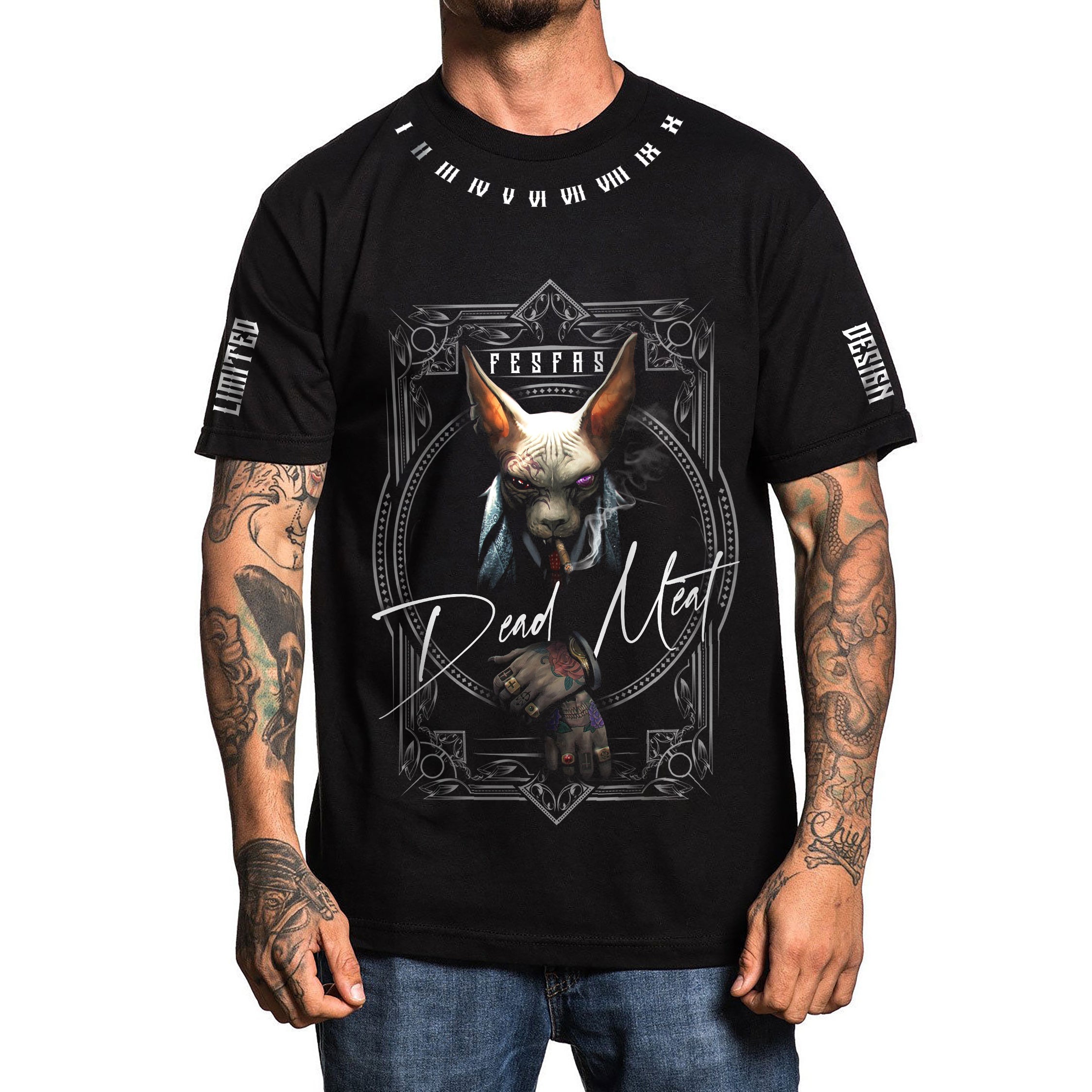 FesFas sphynx-print | Áo Thun | Nam | Màu Đen