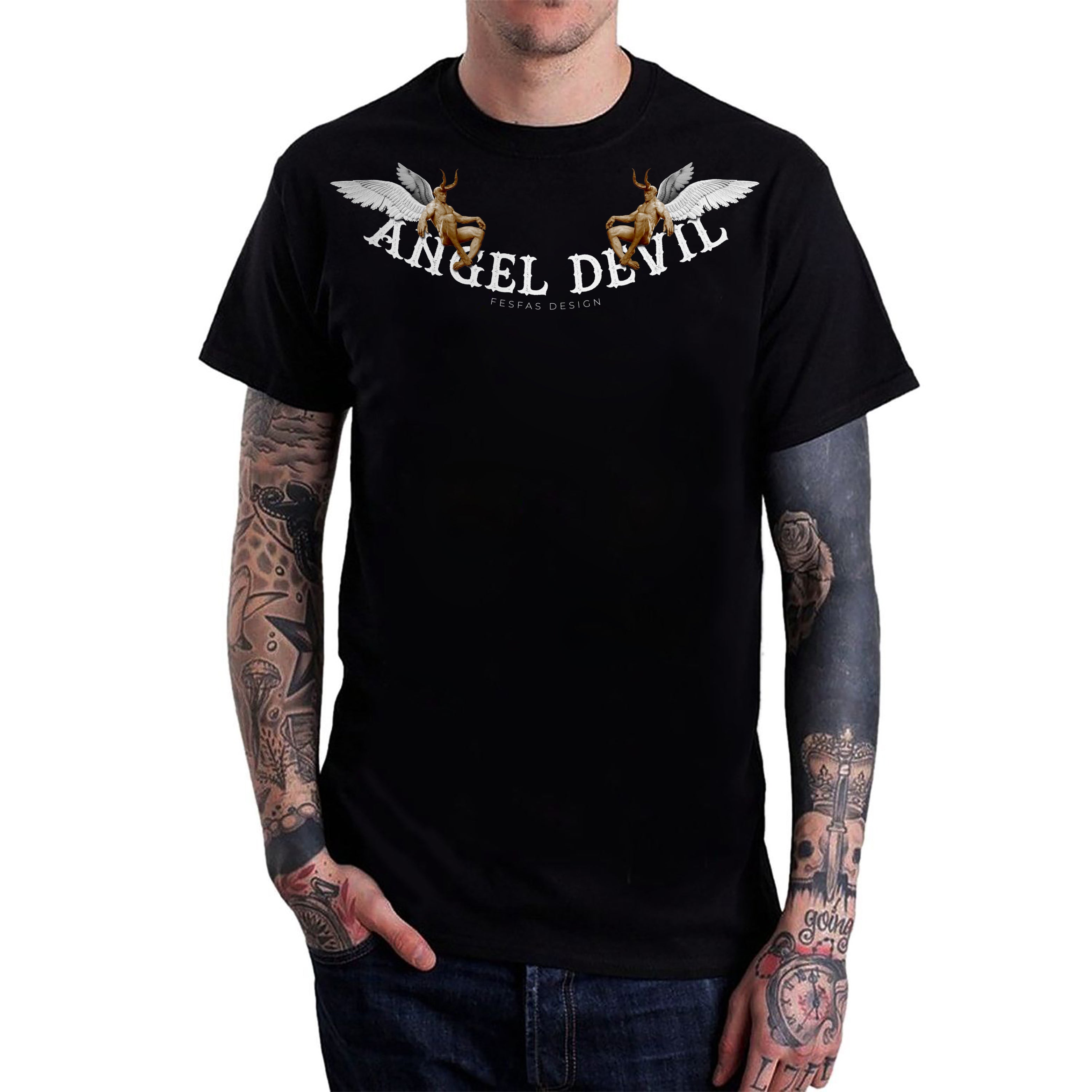 FesFas angel devil-print | Áo Thun | Nam | Màu Đen