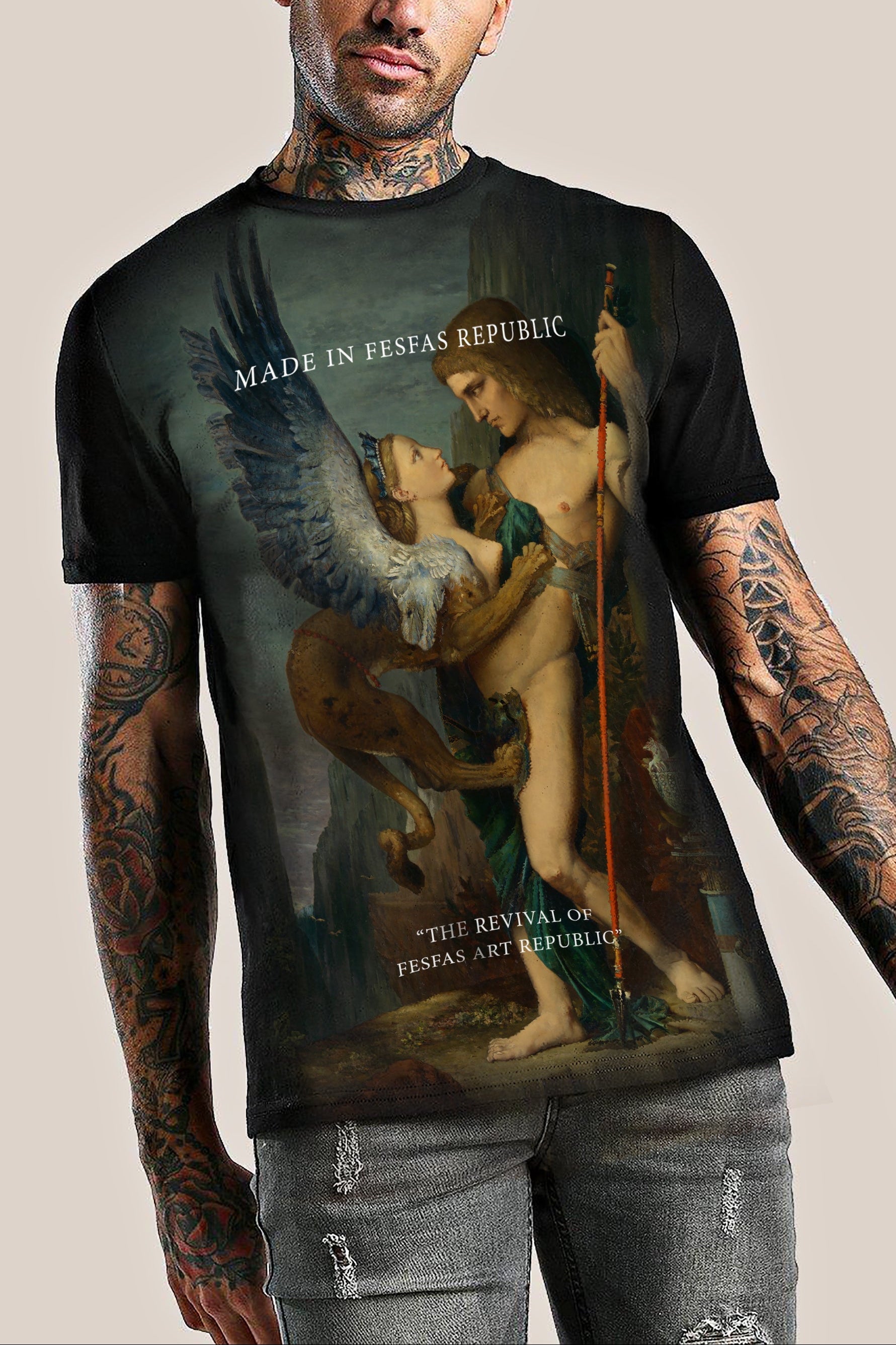 FesFas revival-print | Áo Thun | Nam | Màu Đen