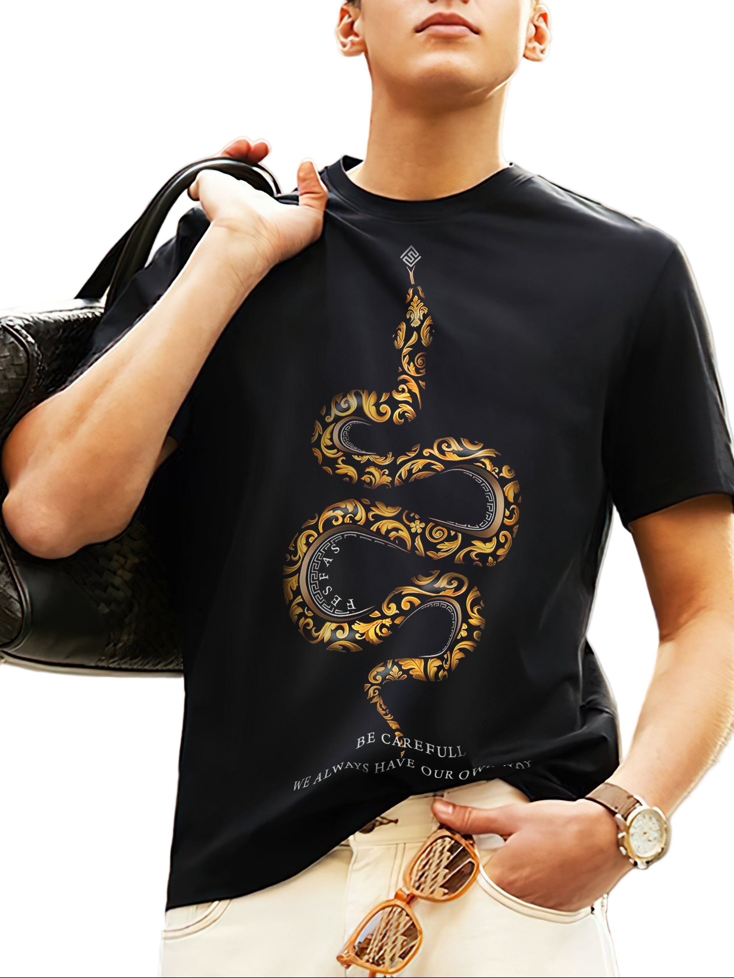 FesFas Snake-print | Áo Thun | Nam | Màu Đen