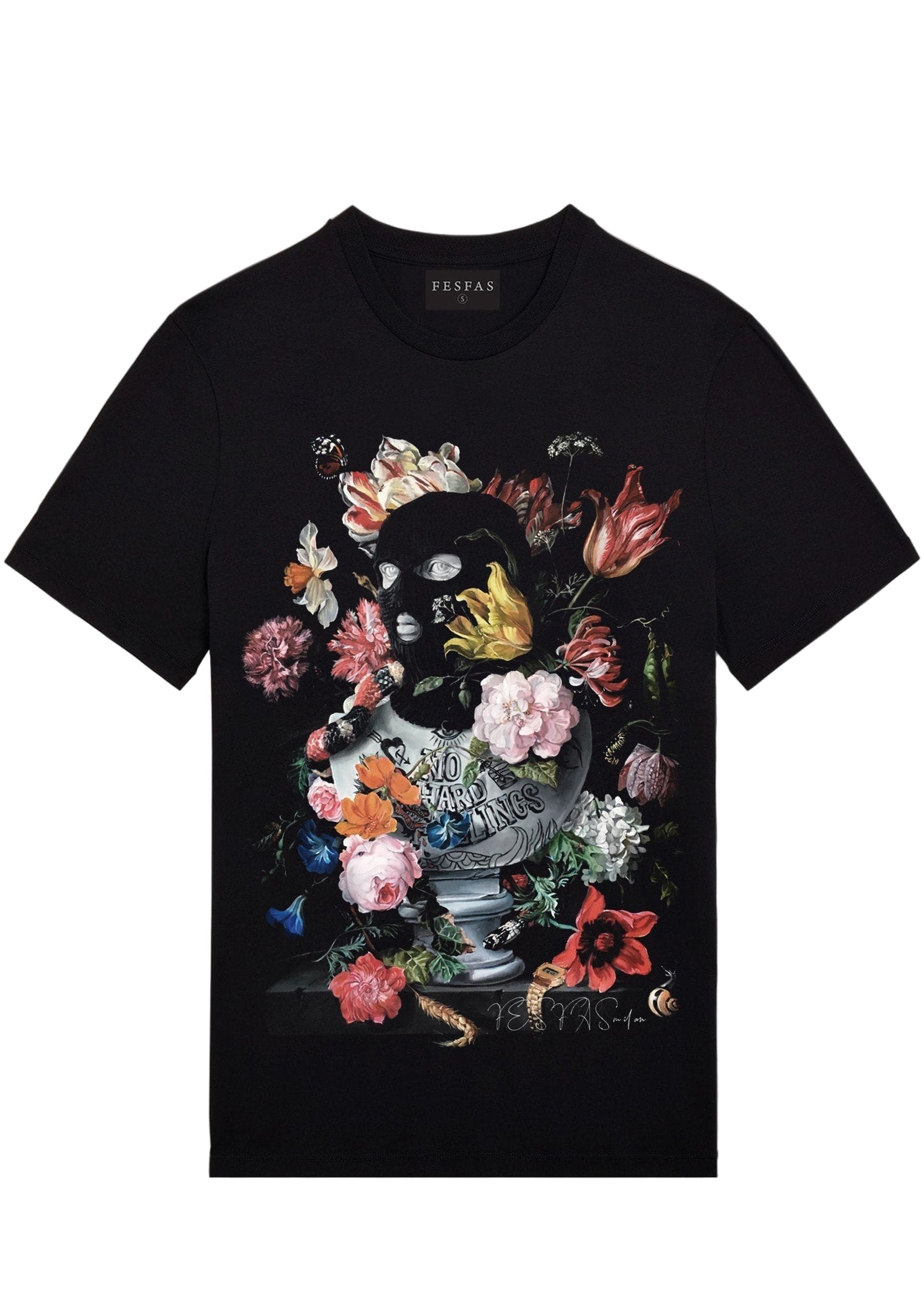 FesFas Floral-print | Áo Thun | Nam | Màu Đen