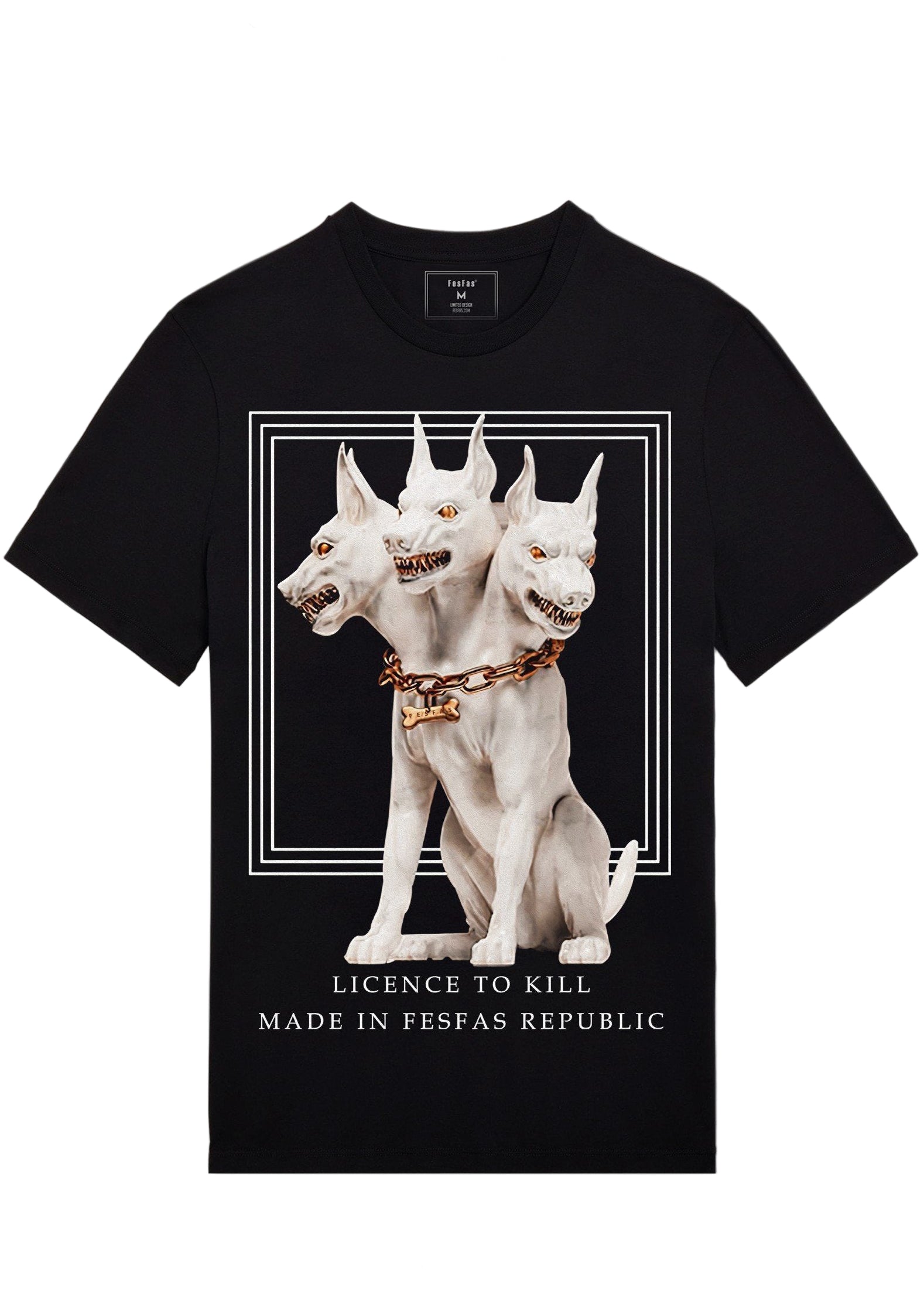 FesFas Cerberus-print | Áo Thun | Nam | Màu Đen