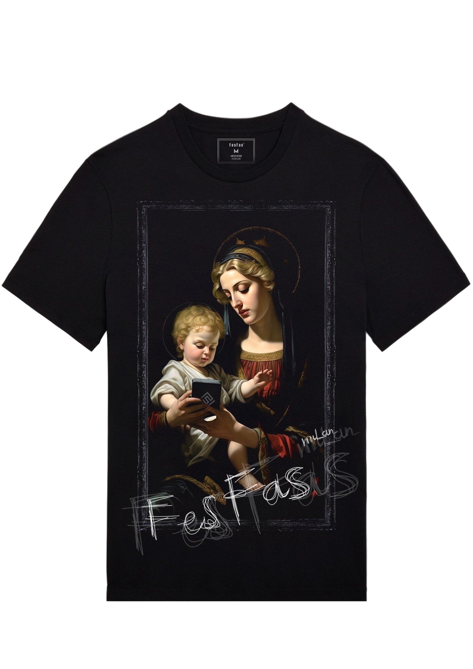 FesFas Madonna and Child-print | Áo Thun | Nam | Màu Đen