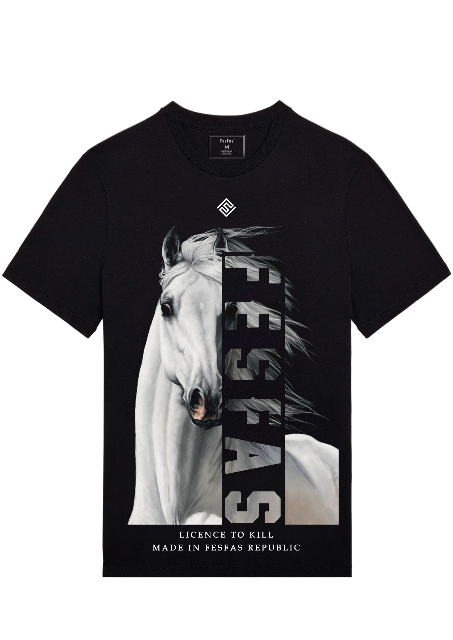 FesFas Horse-print | Áo Thun | Nam | Màu Đen