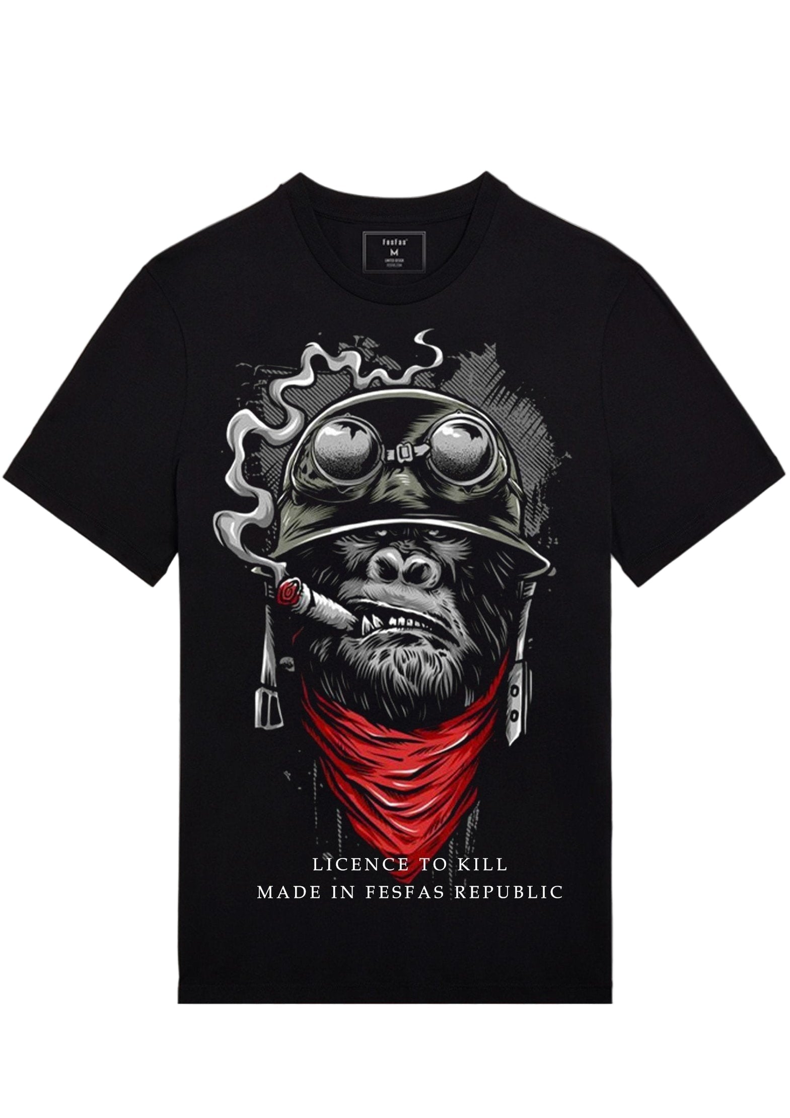 FesFas Monkey-print | Áo Thun | Nam | Màu Đen