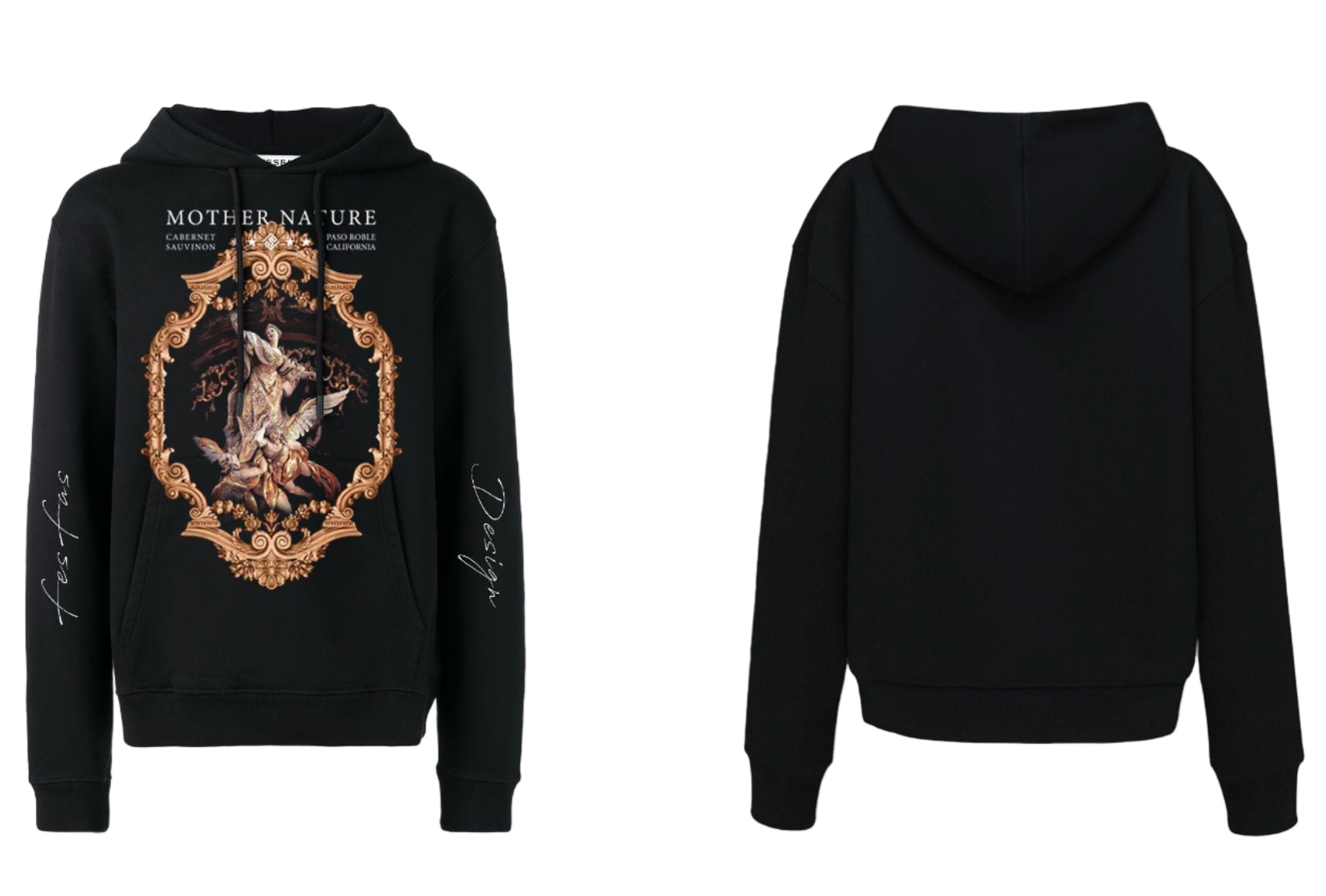 FesFas Mother Nature-print Hoodie | Black | Men