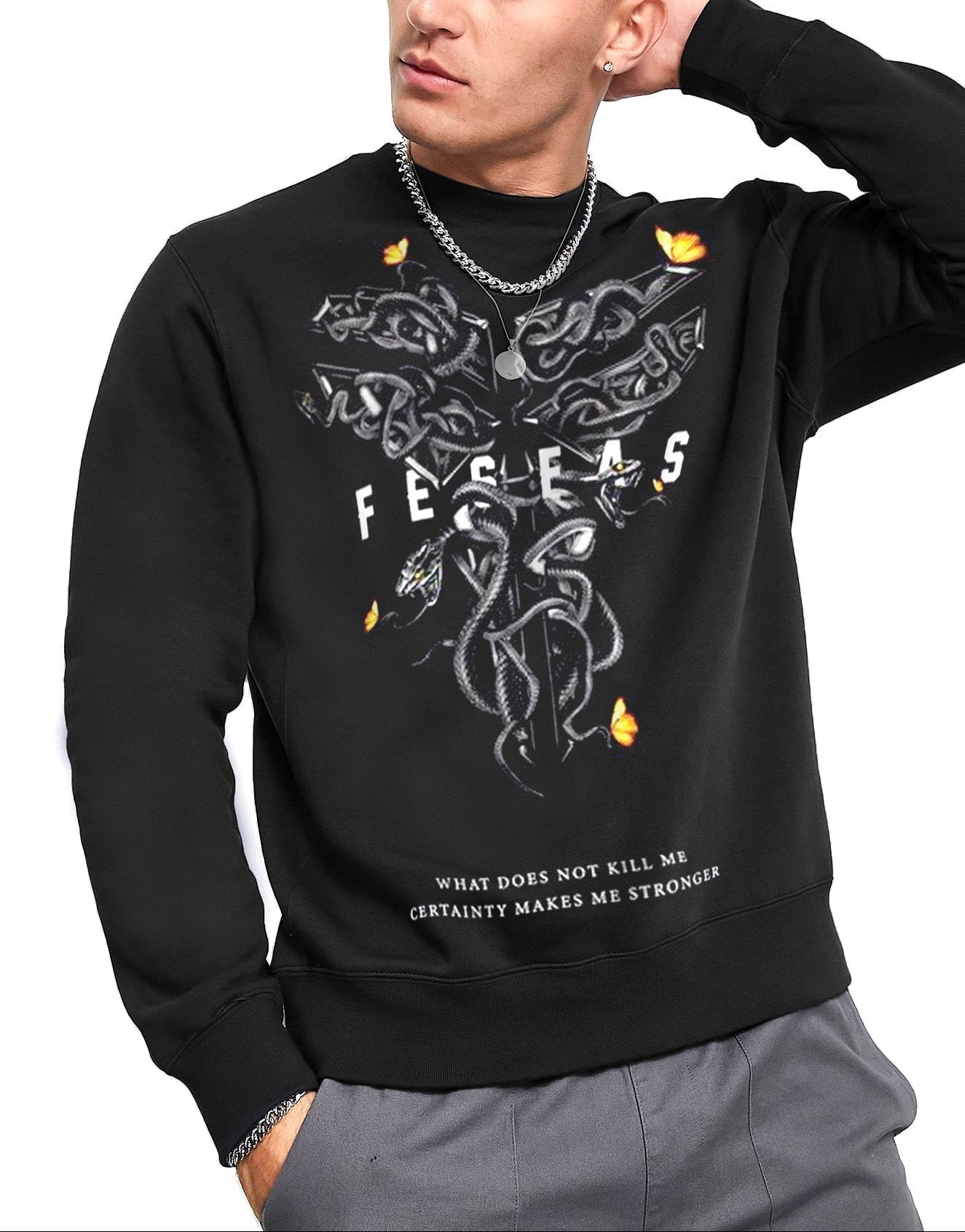 FesFas Snake-print Sweatshirt | Black | Men
