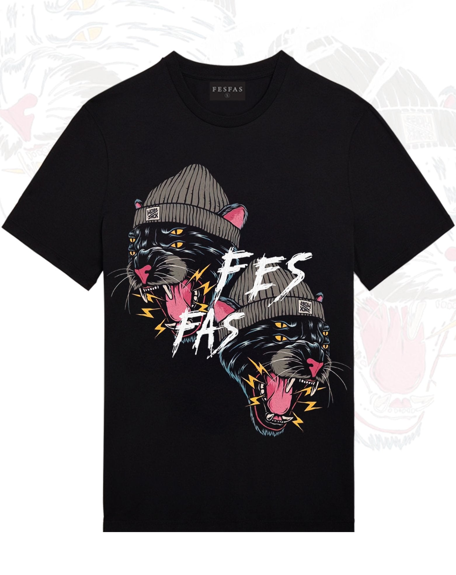 FesFas Tiger-print | Áo Thun | Nam | Màu Đen